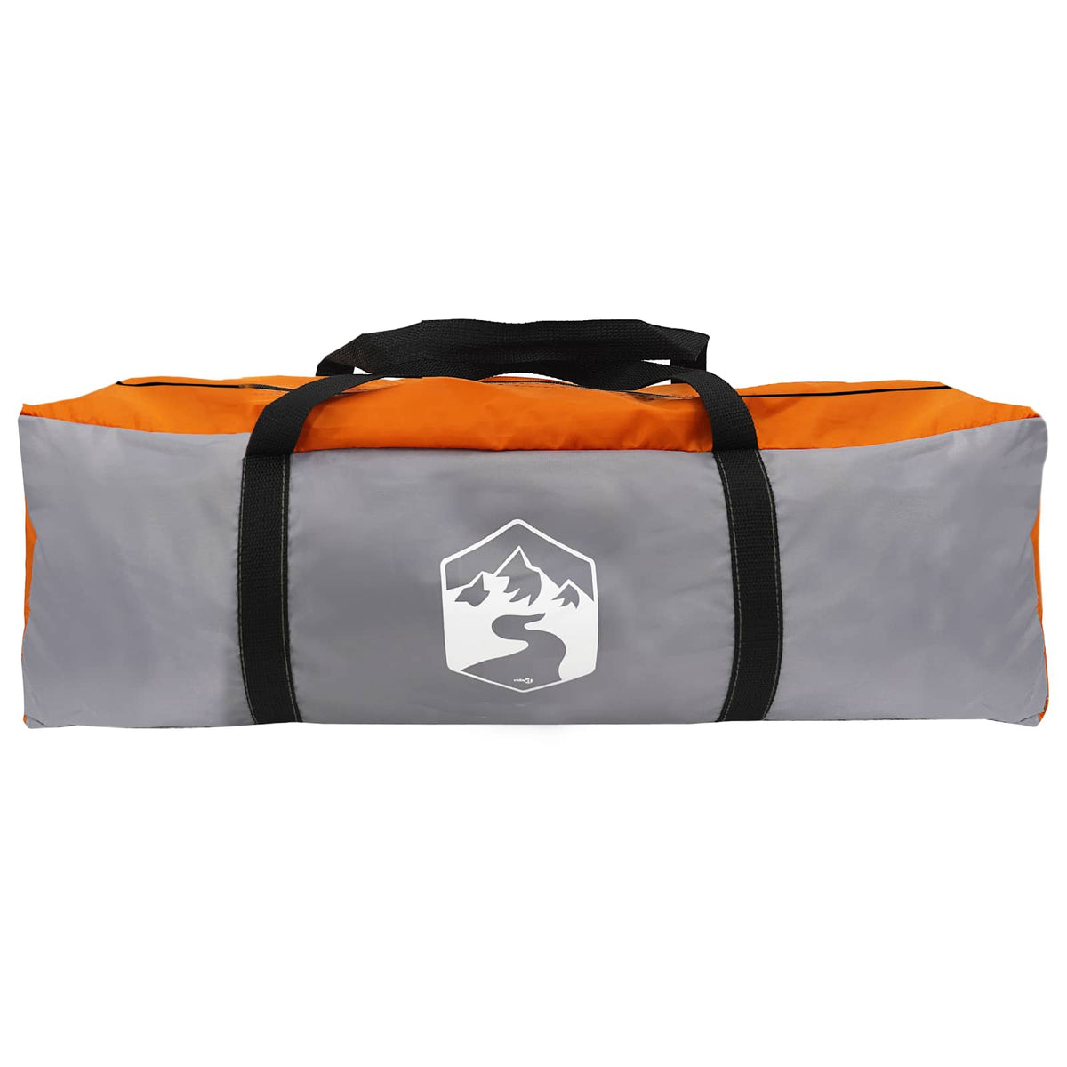 Hütten-Zelt 6 Personen Grau und Orange Polyester und Stahl