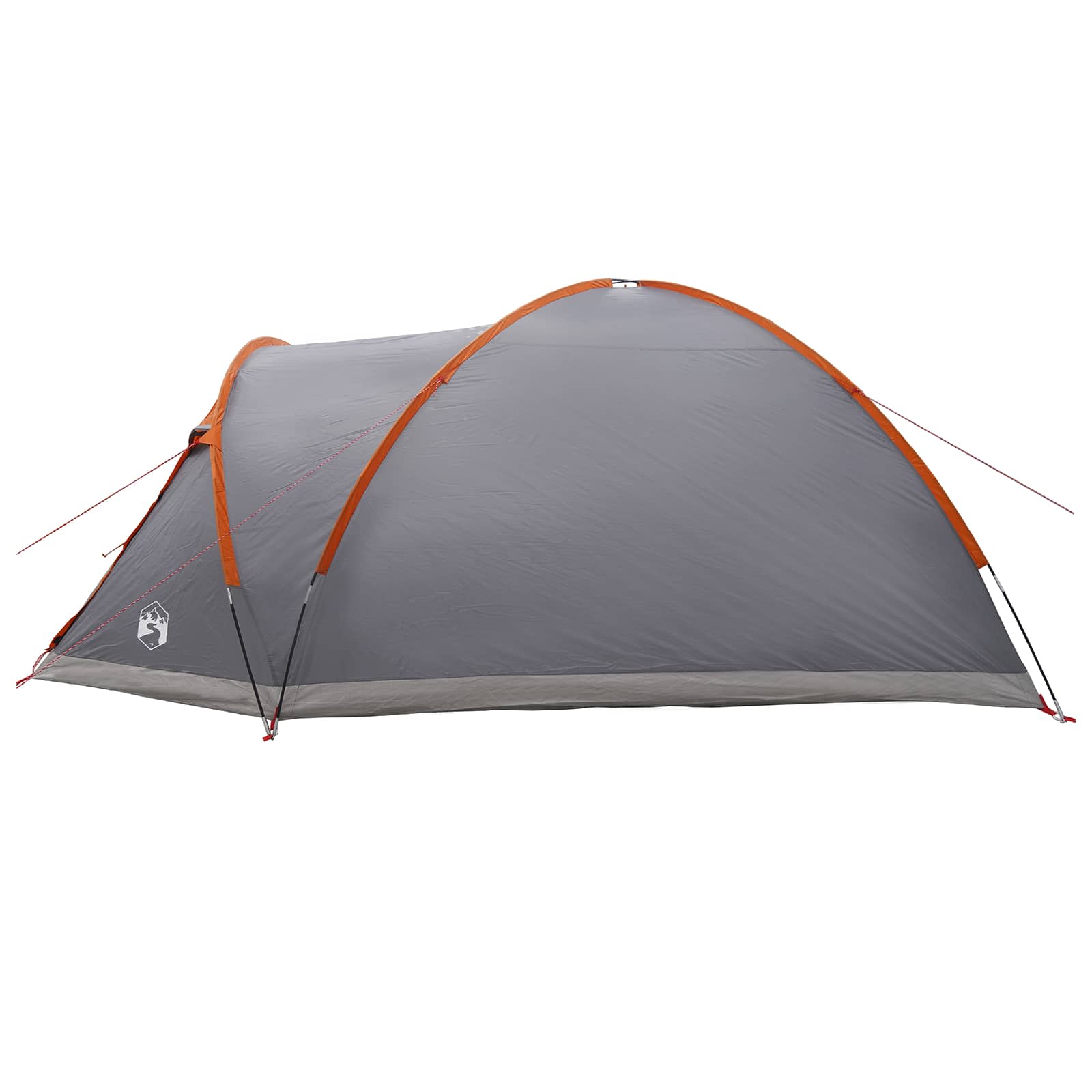 Hütten-Zelt Grau und Orange 6-Personen Polyester und Stahl