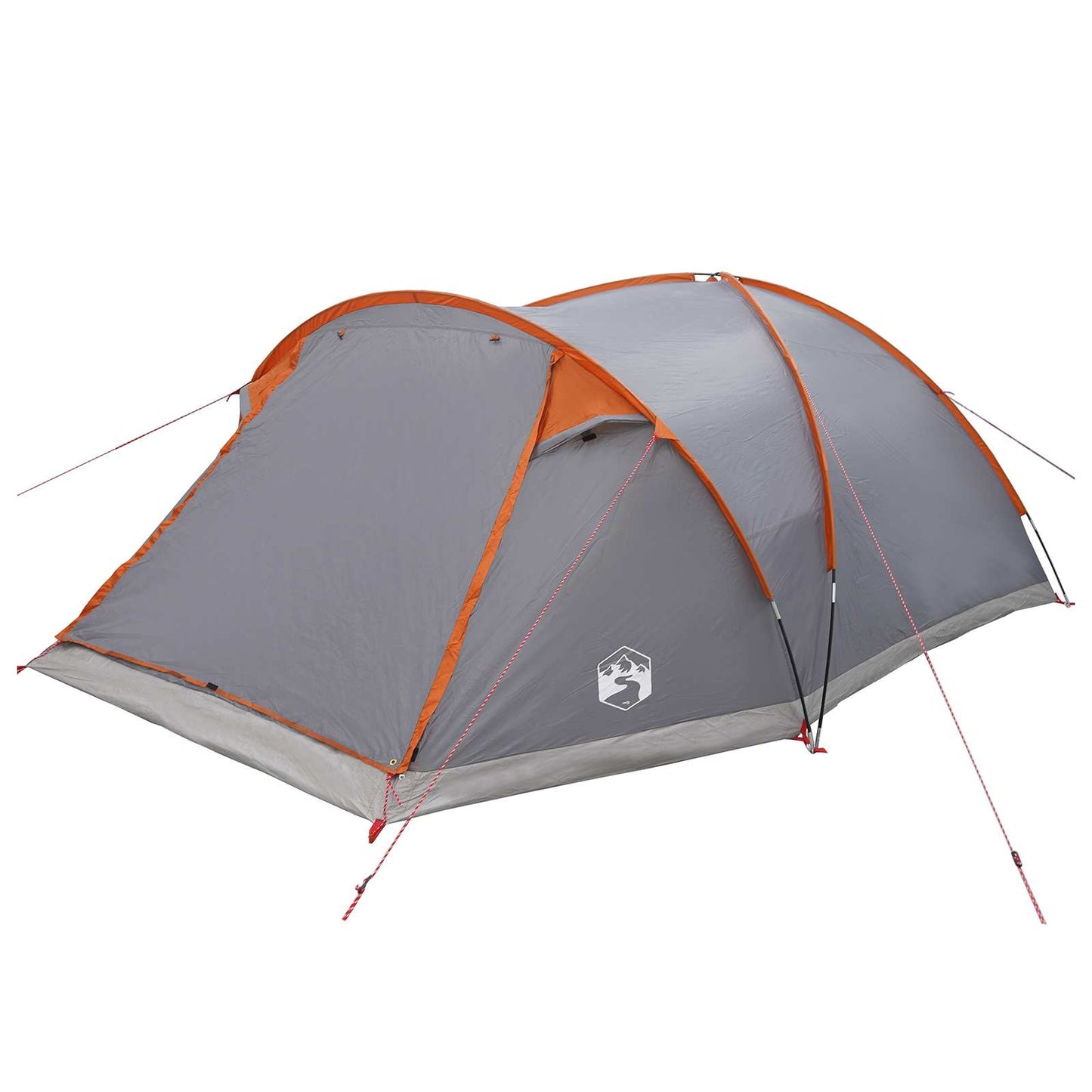 Hütten-Zelt Grau und Orange 8-Personen Polyester und Stahl