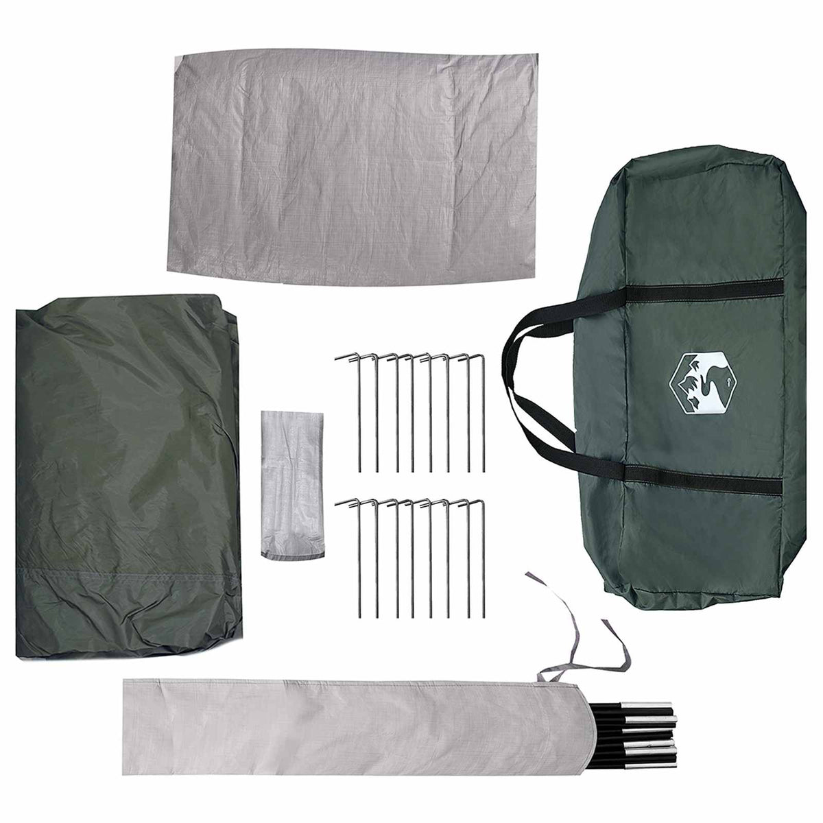 Hütten-Zelt 8 Personen Armeegrün Polyester und Stahl