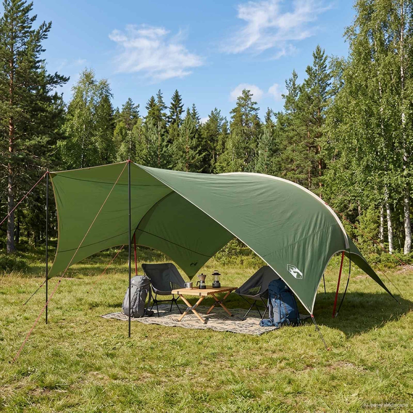 Camping Tarp Wasserfest Grün 690 x 580 x 255 cm
