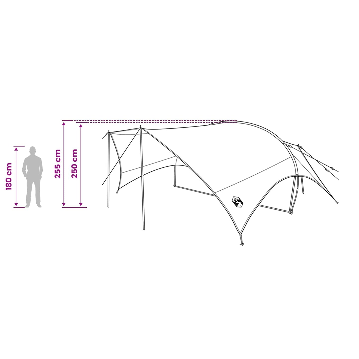Camping Tarp Wasserfest Blau 695 x 580 x 200 cm