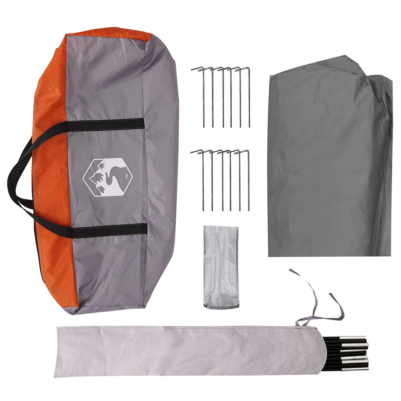 Camping Tarp Wasserfest Grau und Orange 695 x 580 x 200 cm