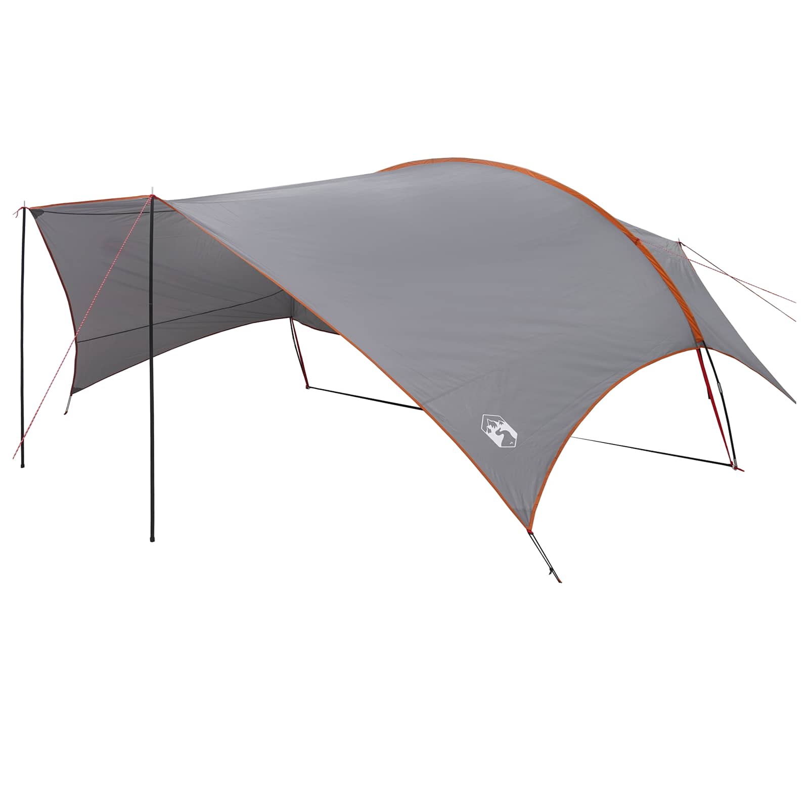 Camping Tarp Wasserfest Grau und Orange 695 x 580 x 200 cm