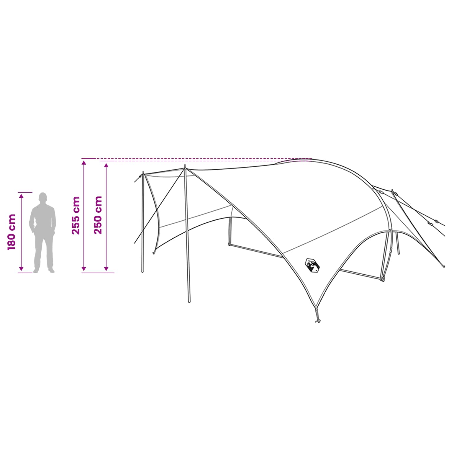 Camping Tarp Wasserfest Olivegrün 695 x 580 x 200 cm