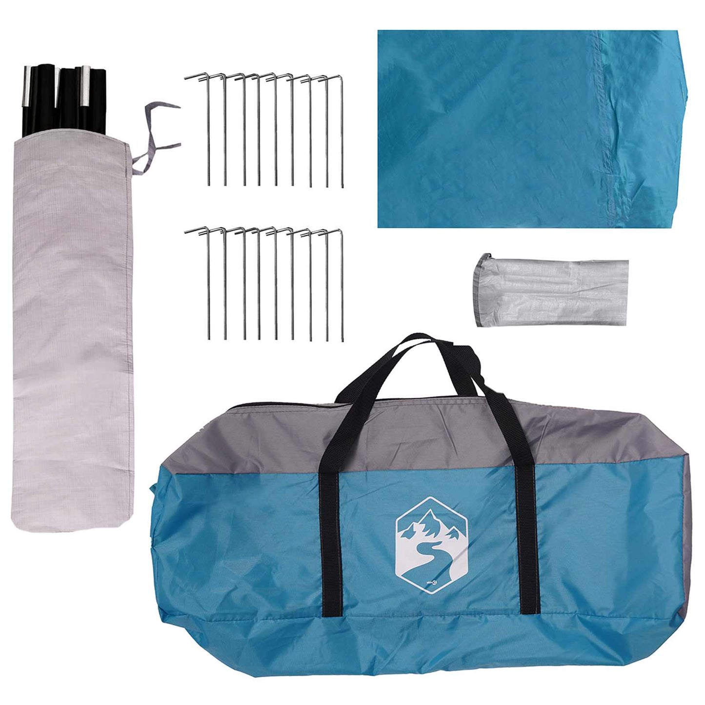 Familienzelt Blau 450 x 400 x 265 cm Polyester und Stahl