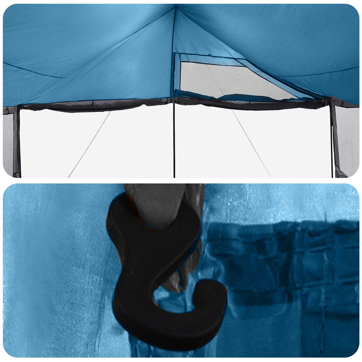 Familienzelt Blau 450 x 400 x 265 cm Polyester und Stahl