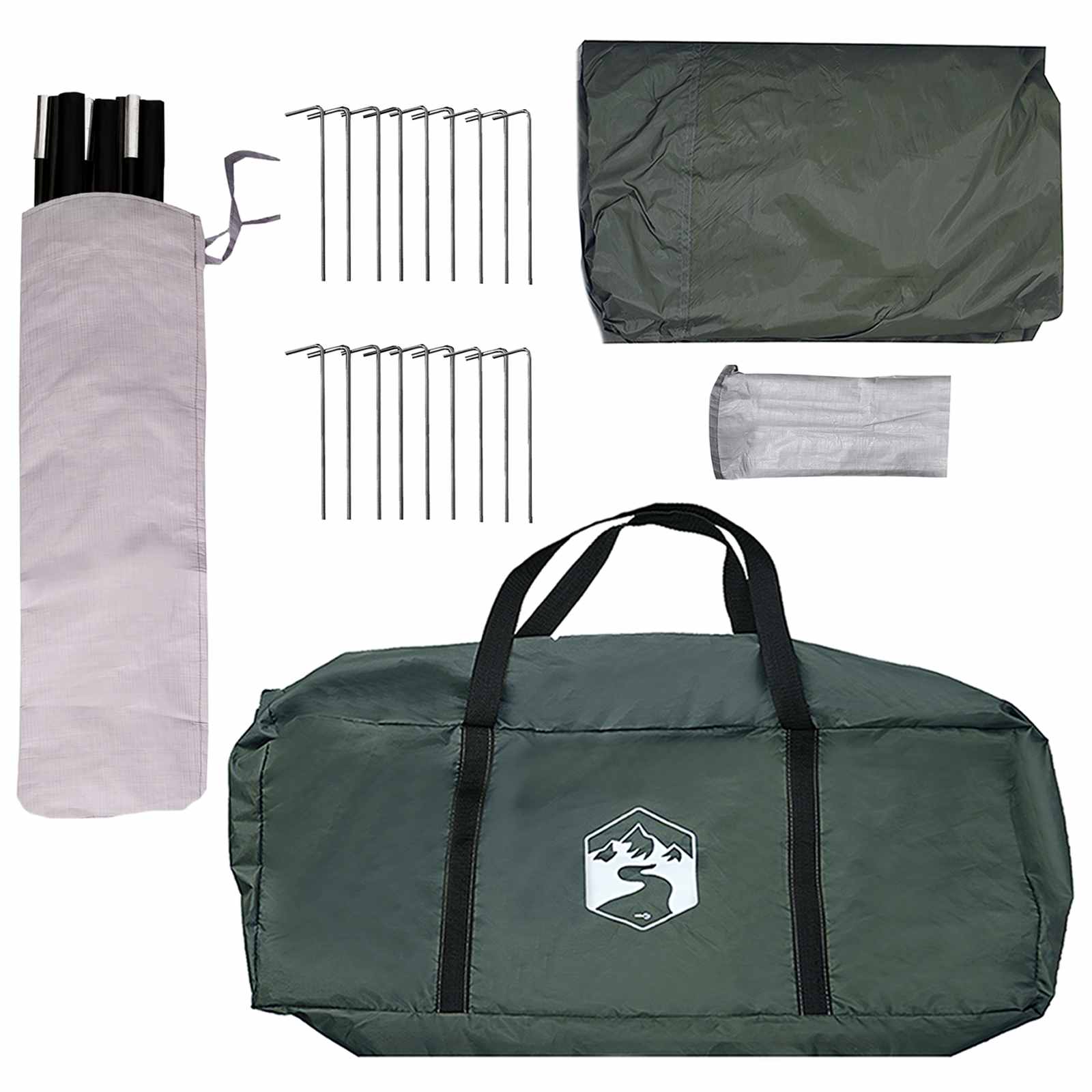 Familienzelt Armeegrün 600 x 400 x 268 cm Polyester und Stahl