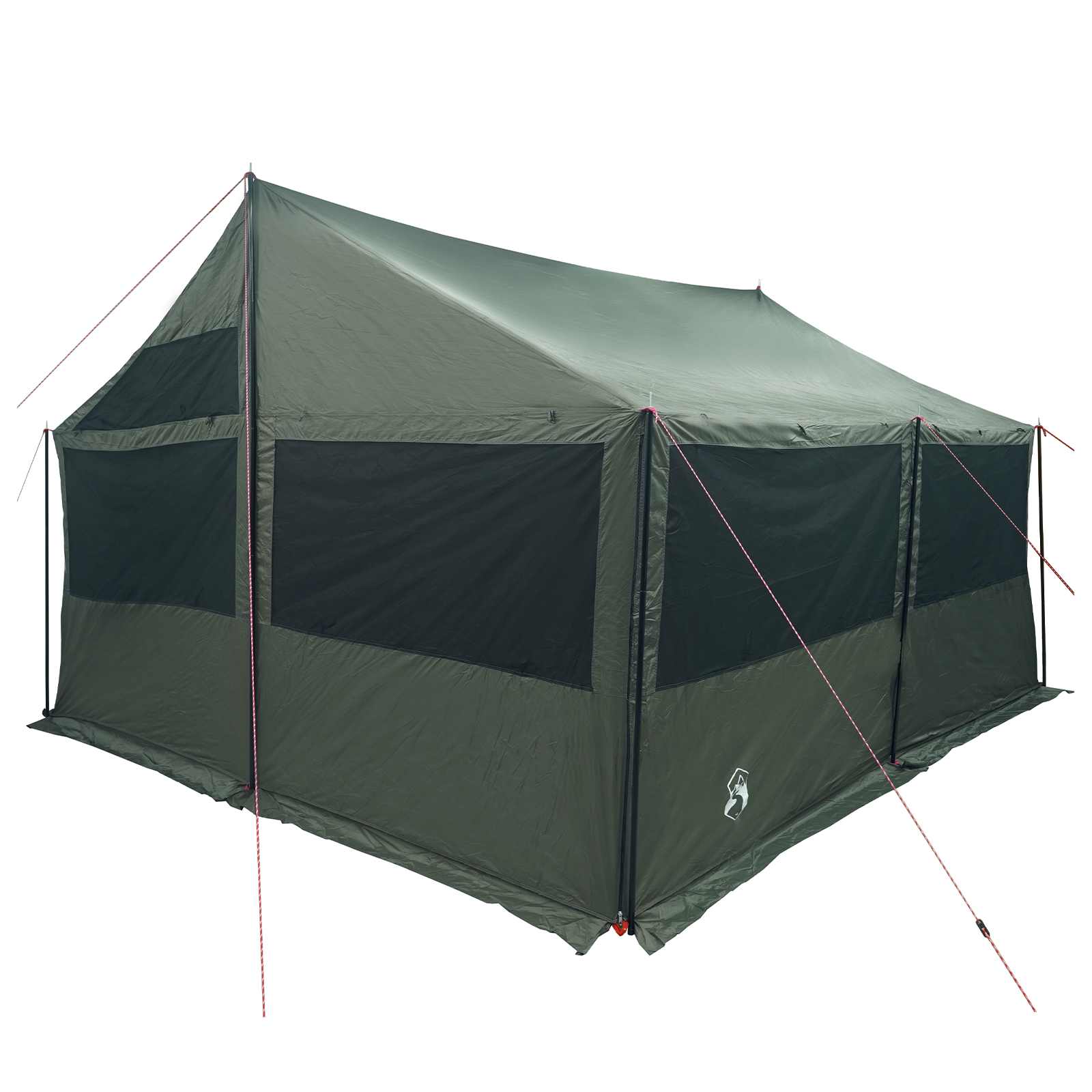 Familienzelt Armeegrün 600 x 400 x 268 cm Polyester und Stahl