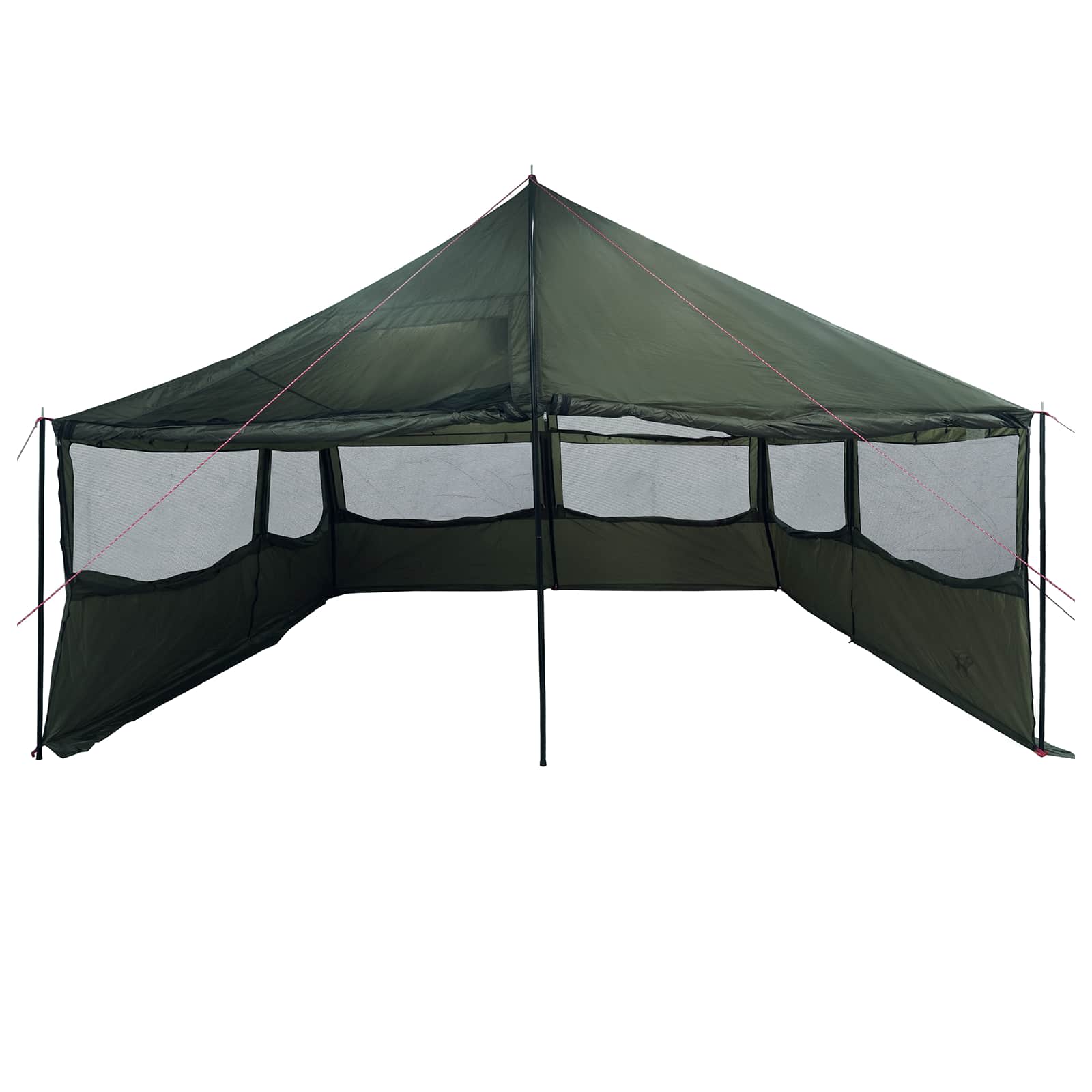 Familienzelt Armeegrün 600 x 400 x 268 cm Polyester und Stahl
