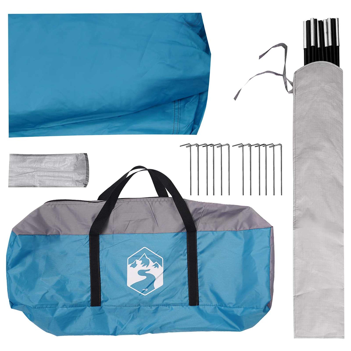 Party-Zelt mit Dach Blau 500 x 500 x 350 cm Polyester und Stahl