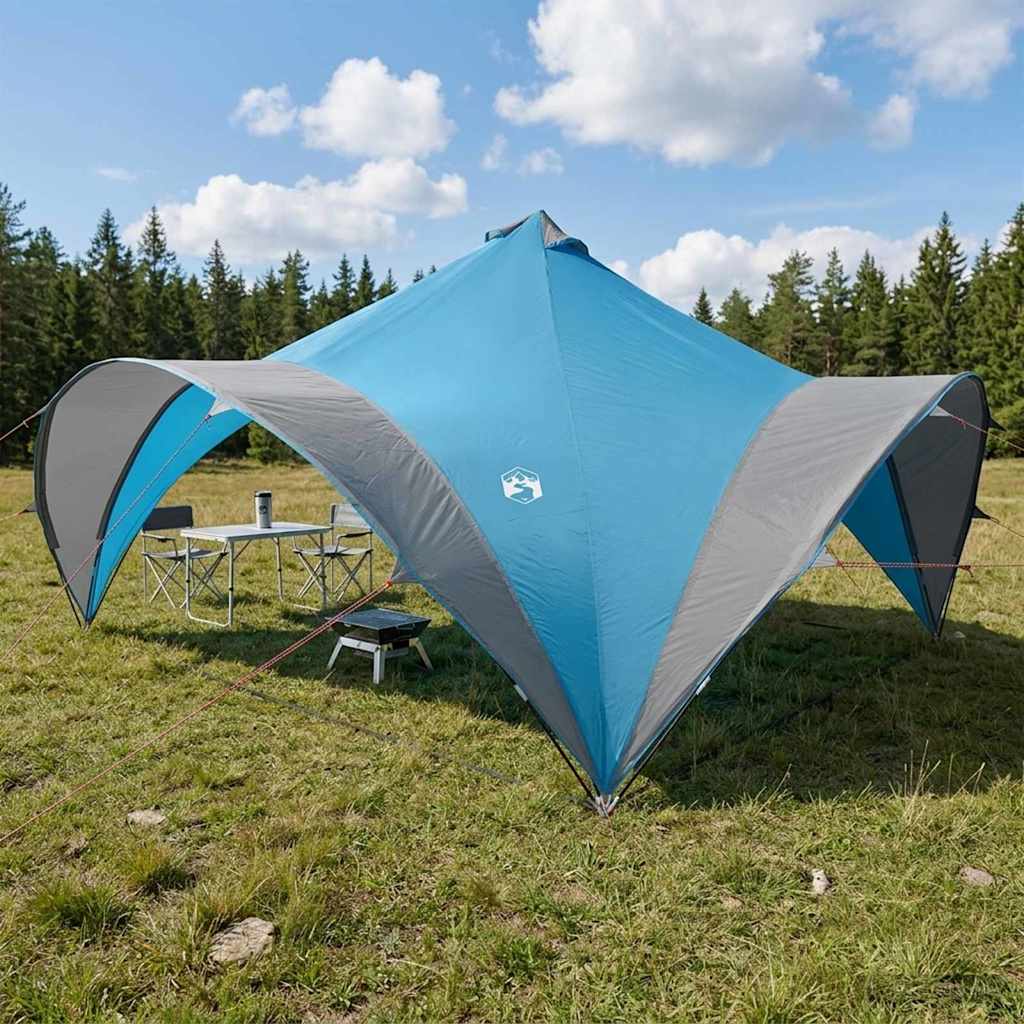 Party-Zelt mit Dach Blau 500 x 500 x 350 cm Polyester und Stahl
