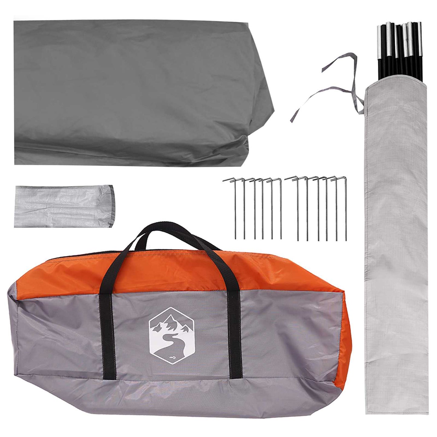Party-Zelt mit Dach Grau und Orange 500 x 500 x 350 cm