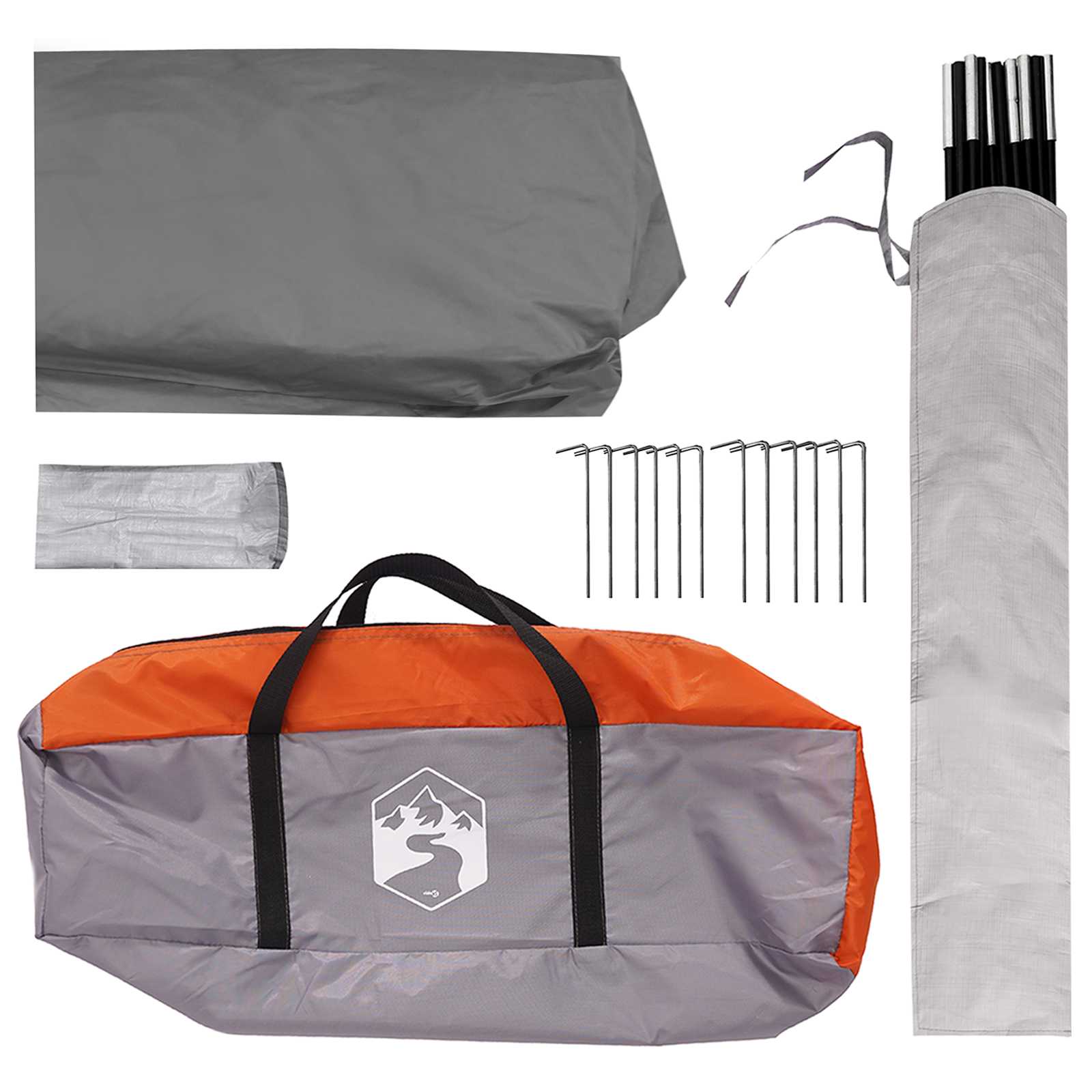 Party-Zelt mit Dach Grau und Orange 500 x 500 x 350 cm