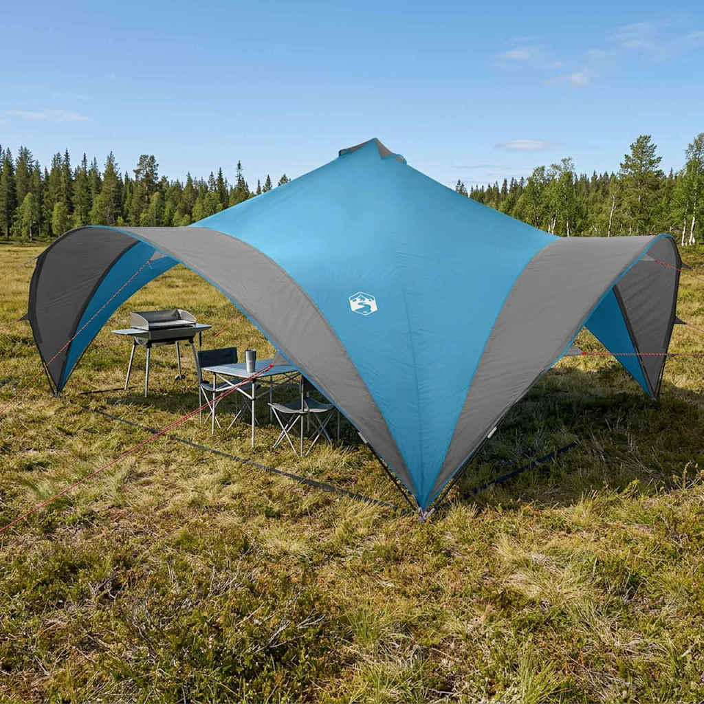 Party-Zelt mit Dach Blau 600 x 600 x 400 cm Polyester und Stahl