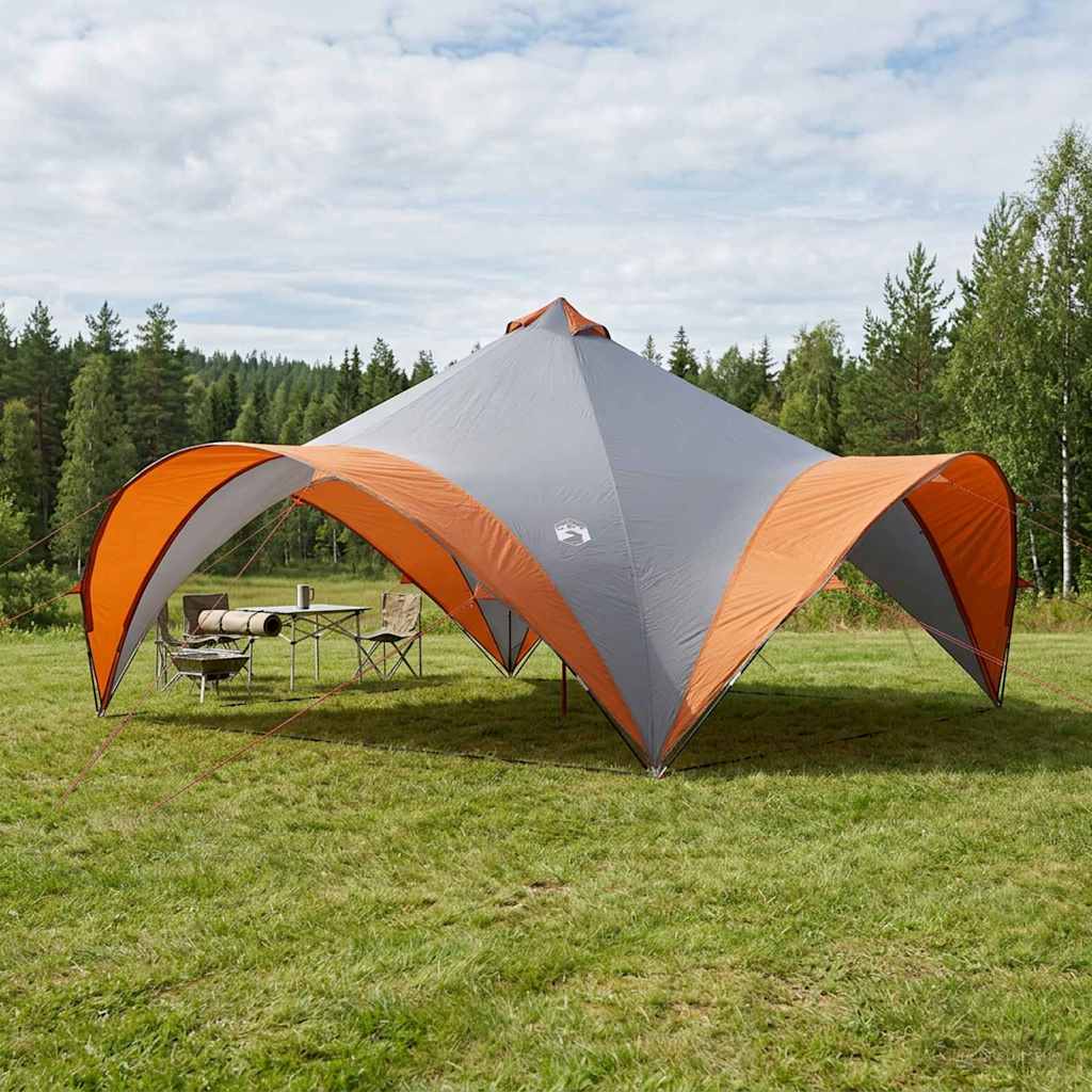 Party-Zelt mit Dach Grau und Orange 600 x 600 x 400 cm