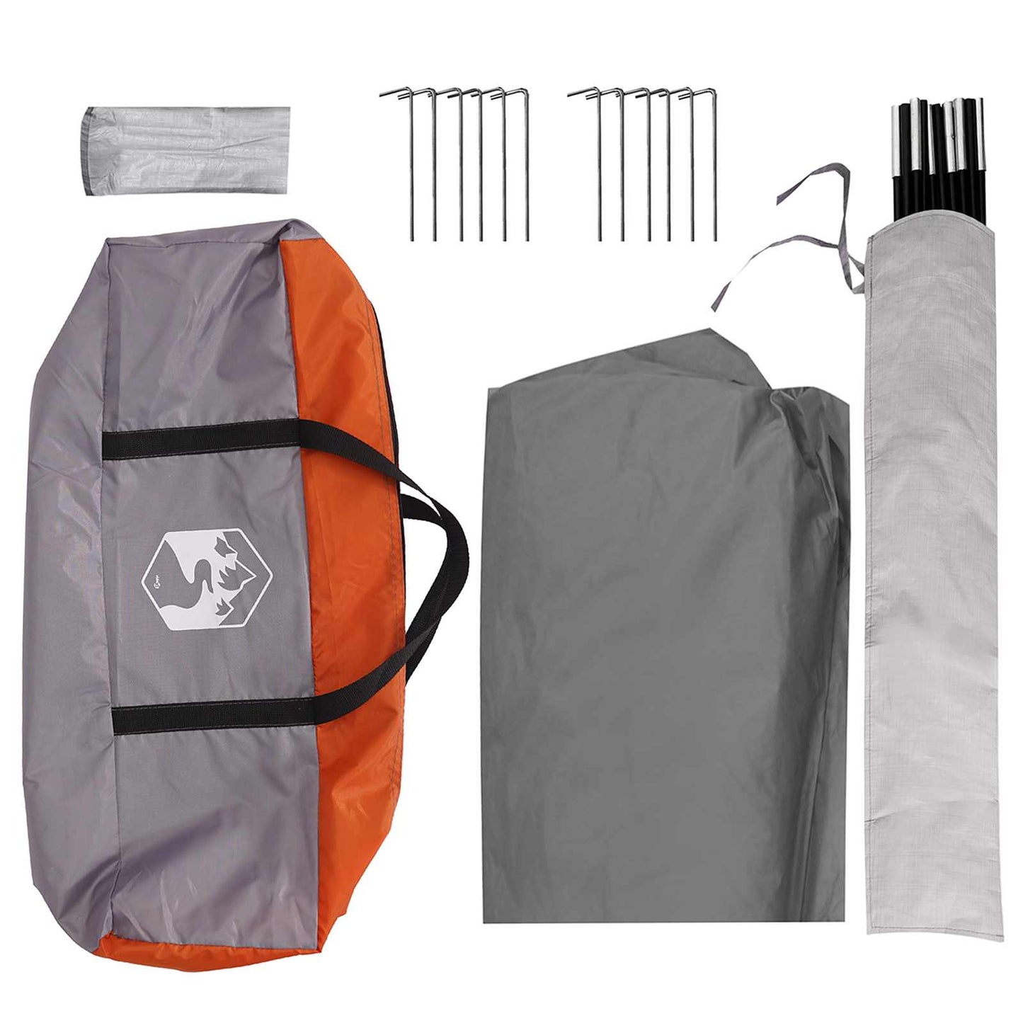 Party-Zelt mit Dach Grau und Orange 400 x 400 x 320 cm