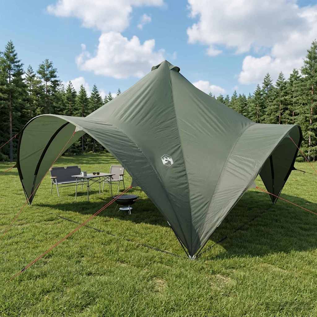 Party-Zelt 400 x 400 x 320 cm Armeegrün Polyester und Stahl