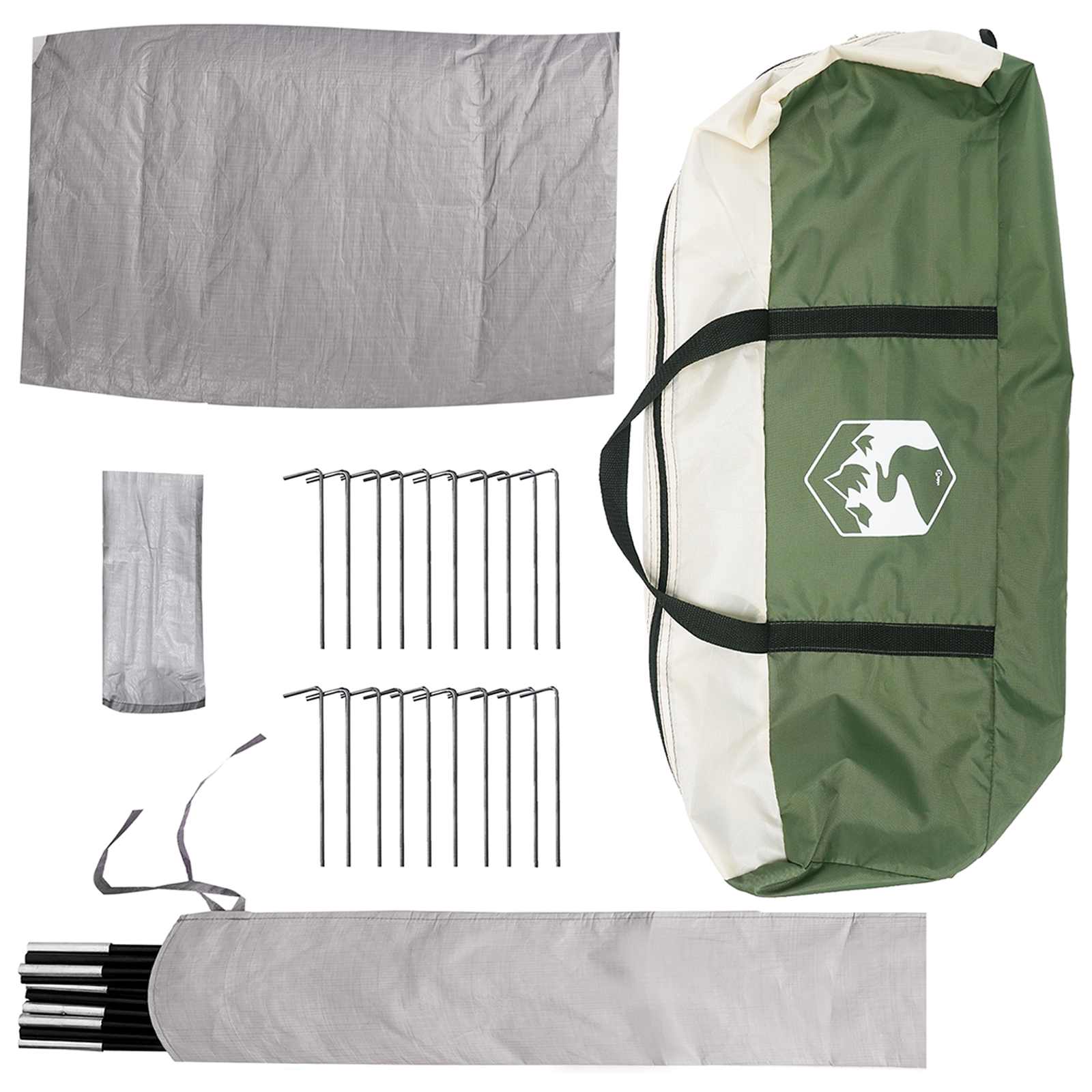 Tipi Zelt mit Dach Grün 18-Personen Polyester und Stahl