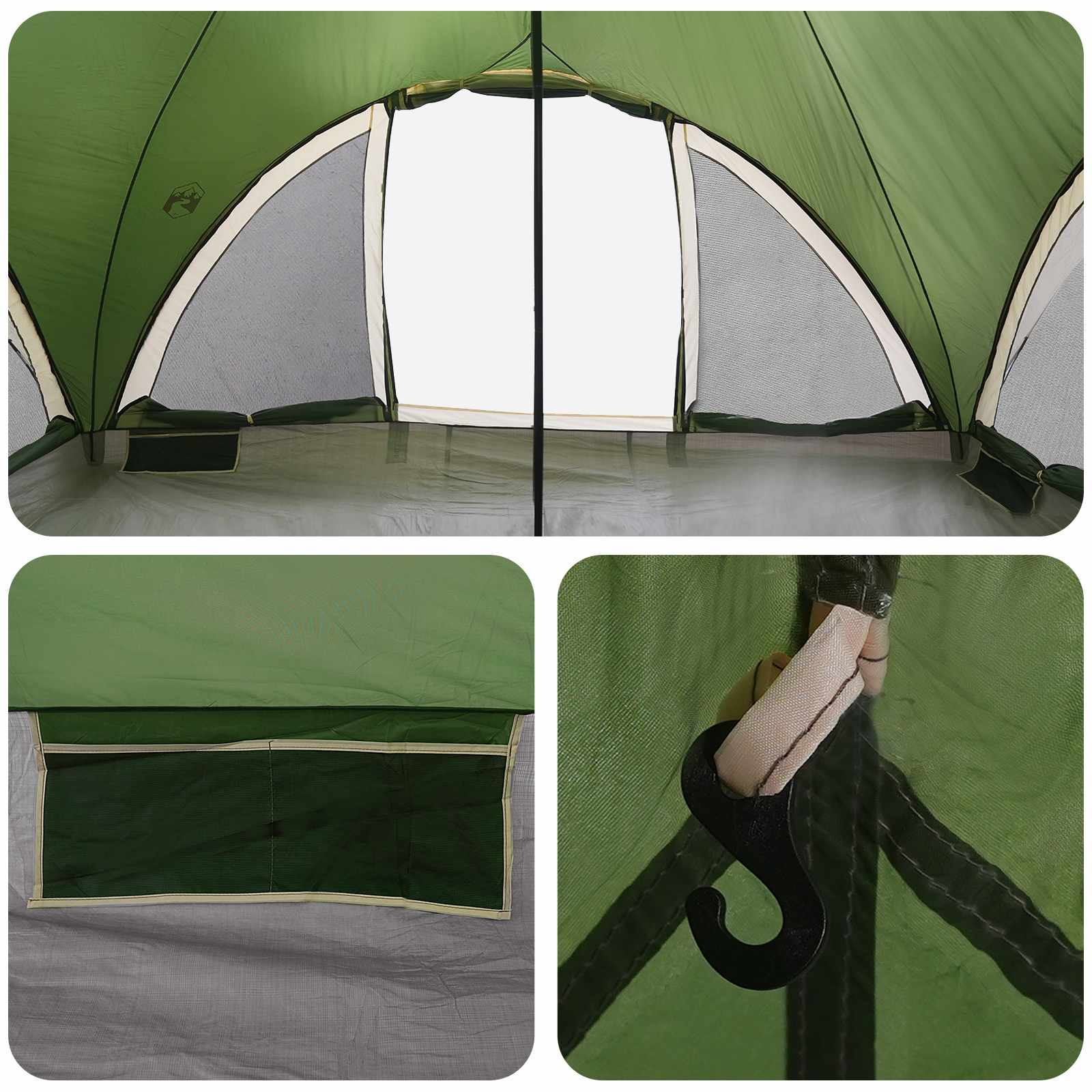 Tipi Zelt mit Dach Grün 18-Personen Polyester und Stahl
