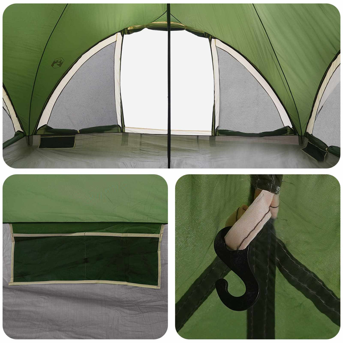 Tipi Zelt 18.0 Personen Grün Polyester und Stahl