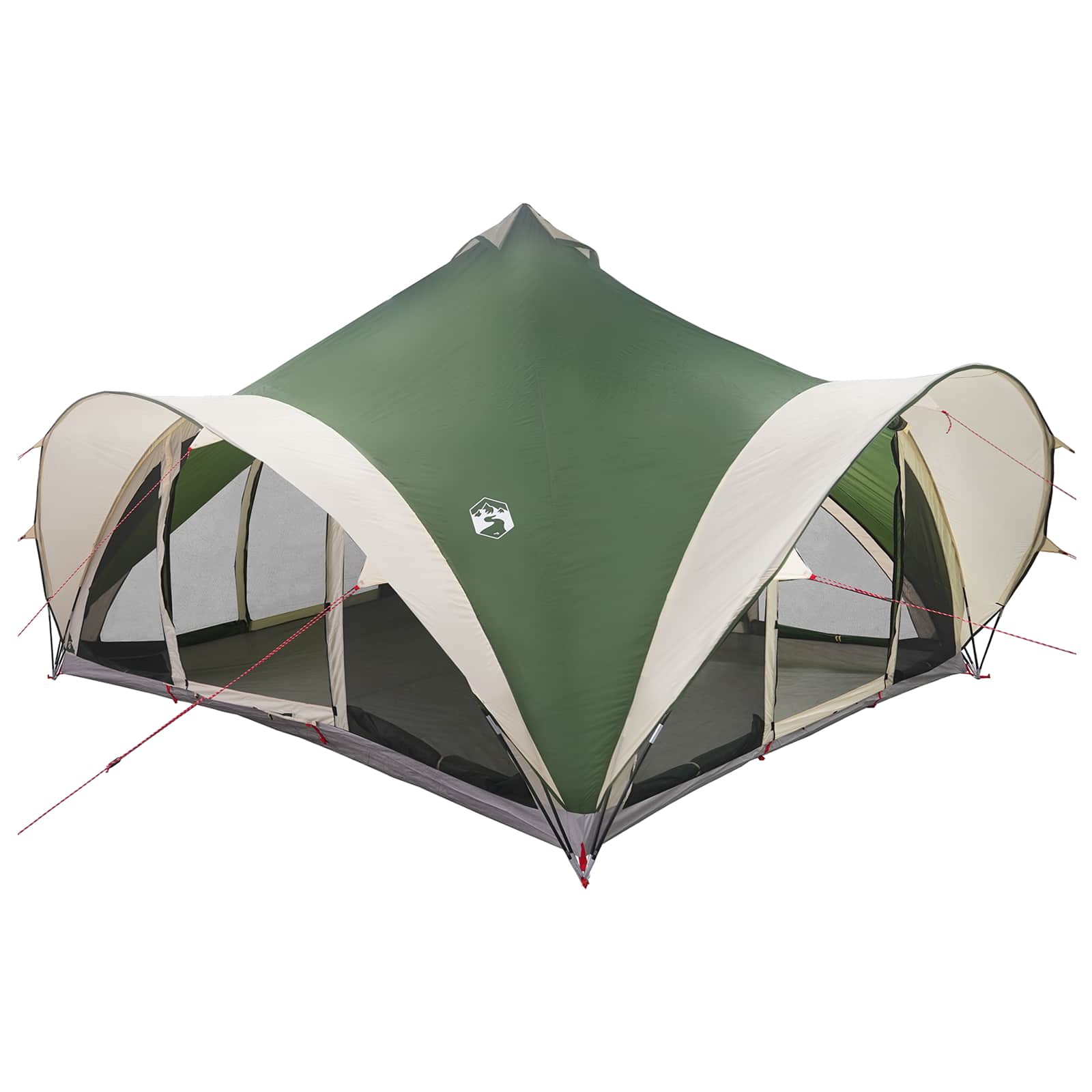 Tipi Zelt mit Dach Grün 18-Personen Polyester und Stahl