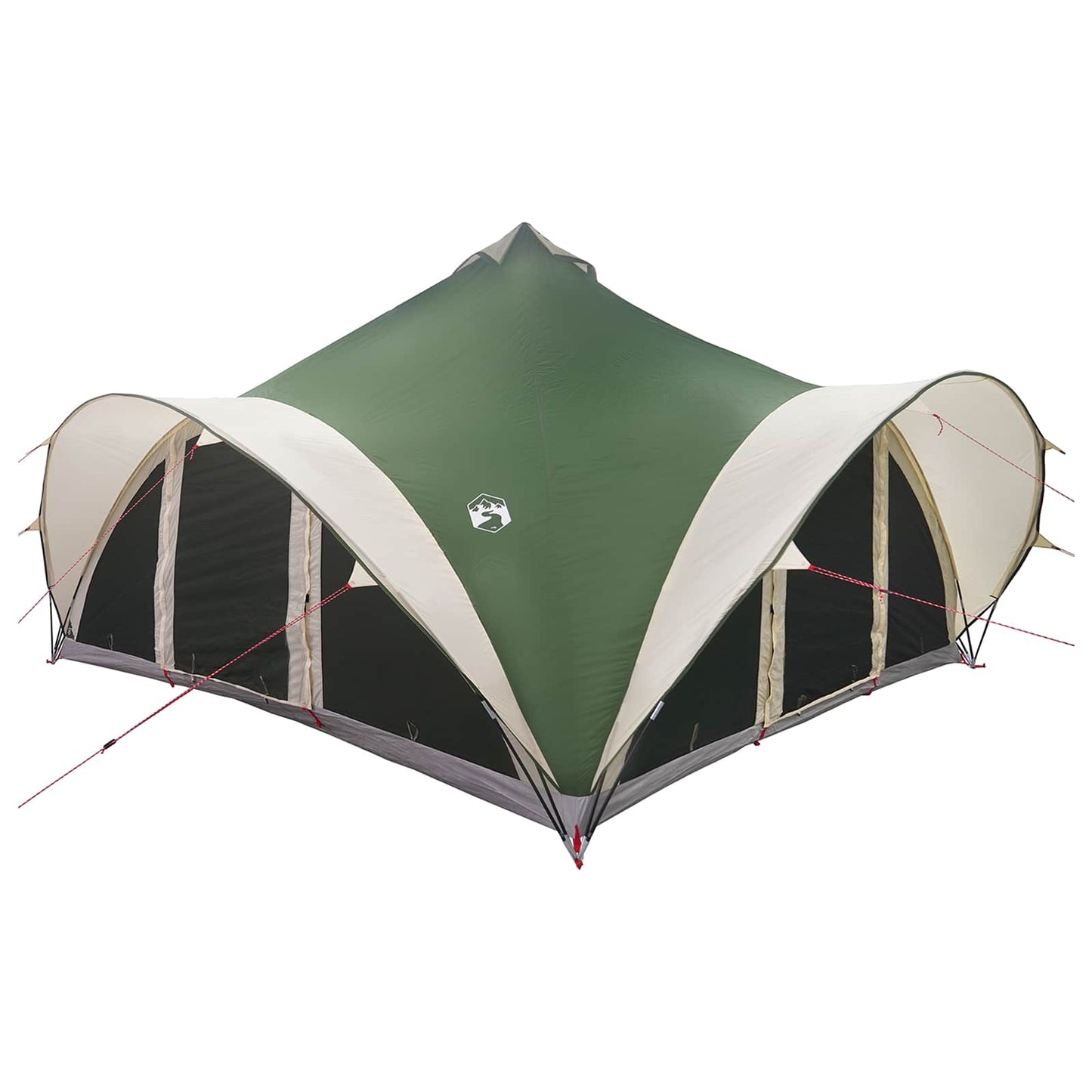 Tipi Zelt mit Dach Grün 18-Personen Polyester und Stahl