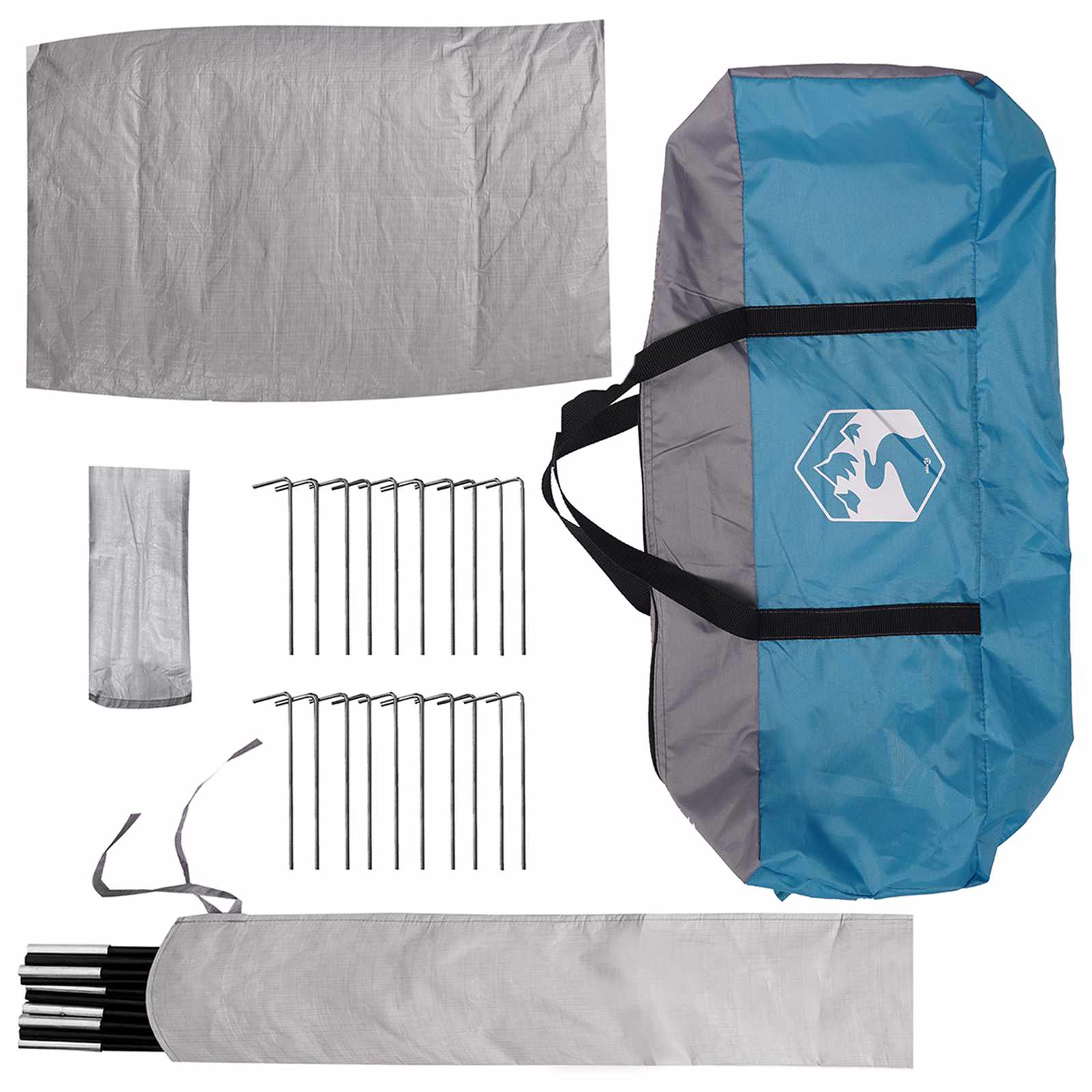 Tipi Zelt mit Dach Blau 18-Personen Polyester und Stahl
