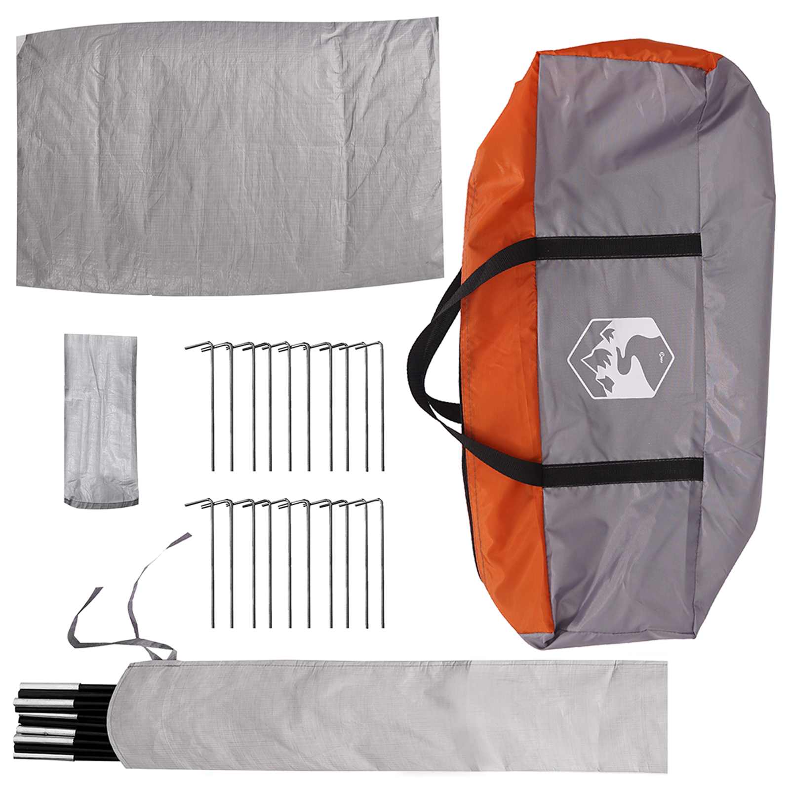 Tipi Zelt Grau und Orange 18-Personen Polyester und Stahl