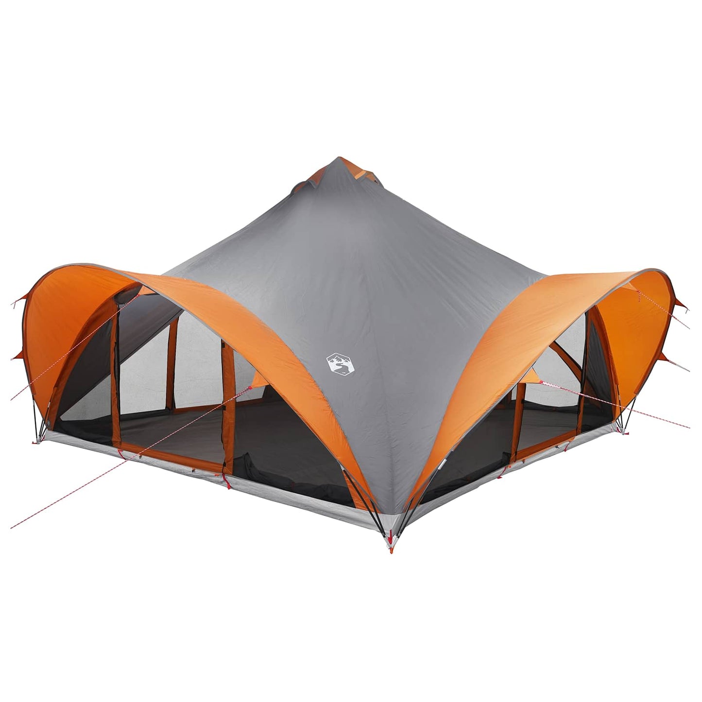 Tipi Zelt Grau und Orange 18-Personen Polyester und Stahl
