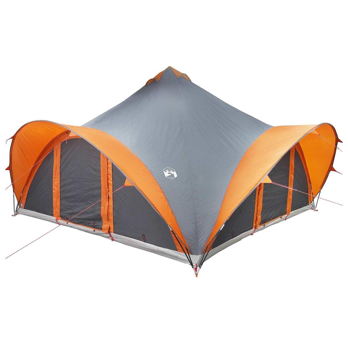 Tipi Zelt Grau und Orange 18-Personen Polyester und Stahl