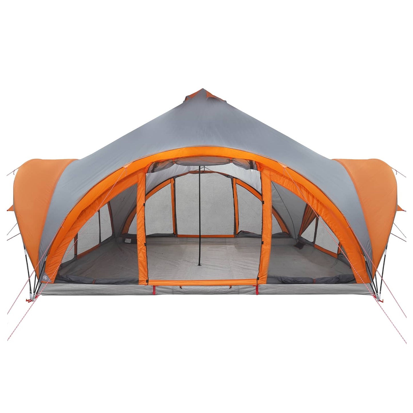 Tipi Zelt Grau und Orange 18-Personen Polyester und Stahl