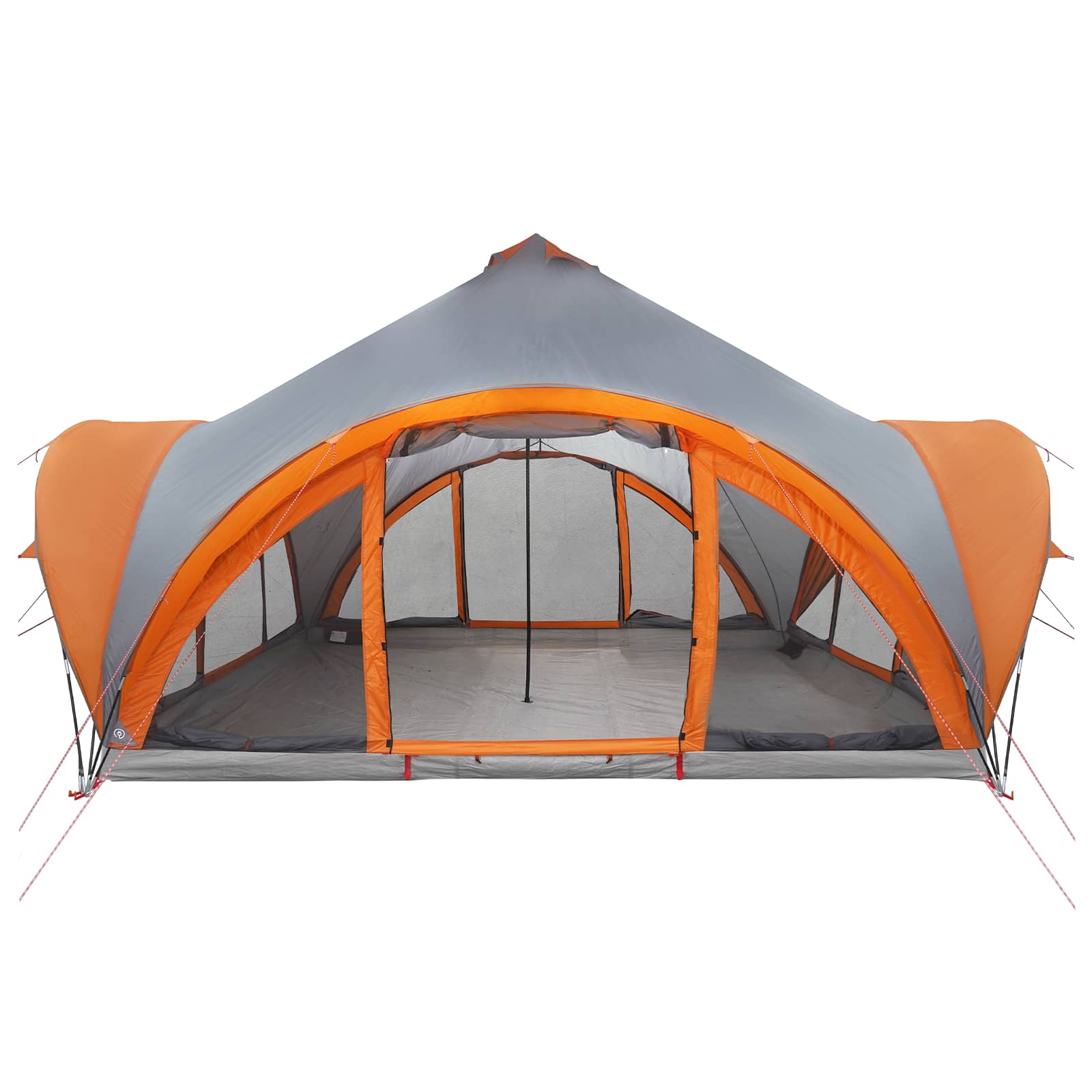 Tipi Zelt Grau und Orange 18-Personen Polyester und Stahl