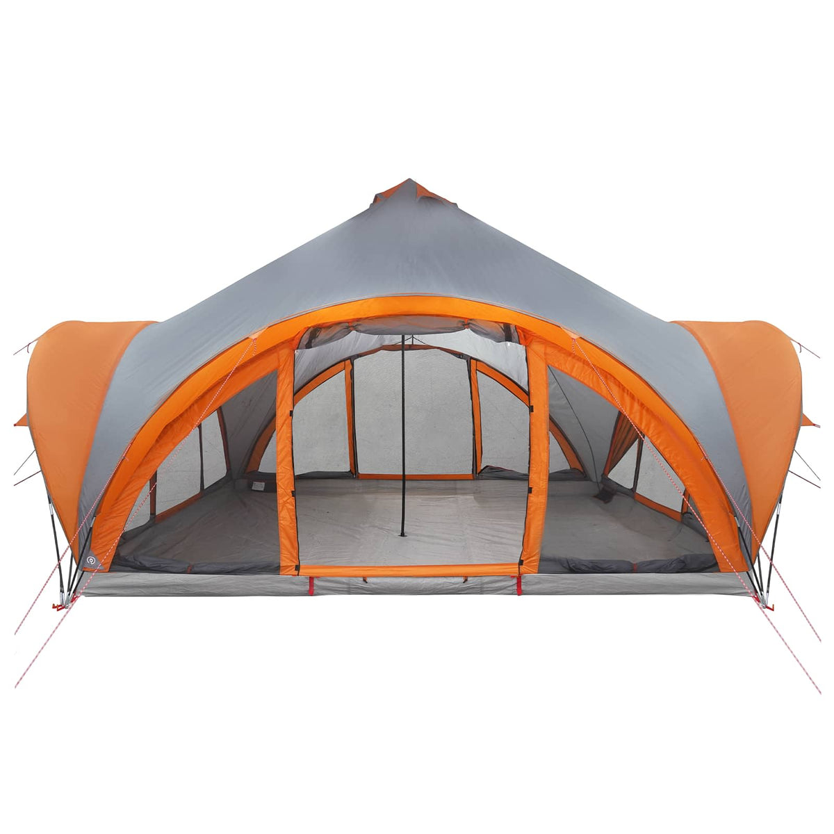 Tipi Zelt 18.0 Personen Grau und Orange Polyester und Stahl