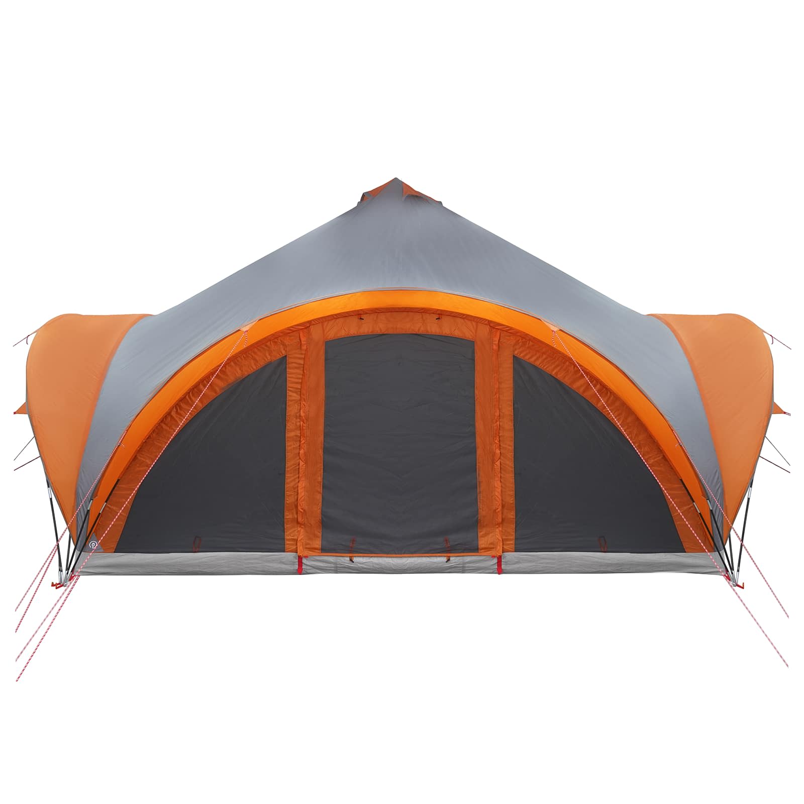 Tipi Zelt Grau und Orange 18-Personen Polyester und Stahl