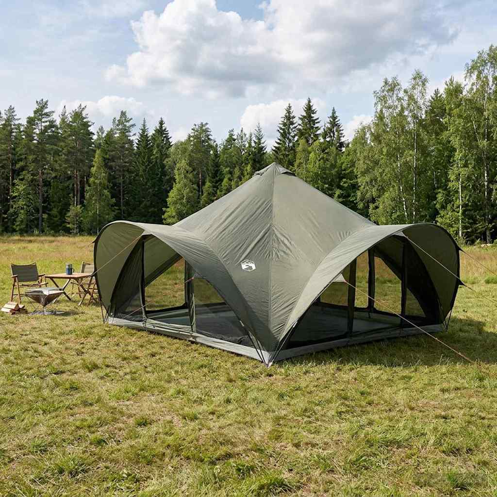 Tipi Zelt mit Dach Armeegrün 18-Personen Polyester und Stahl