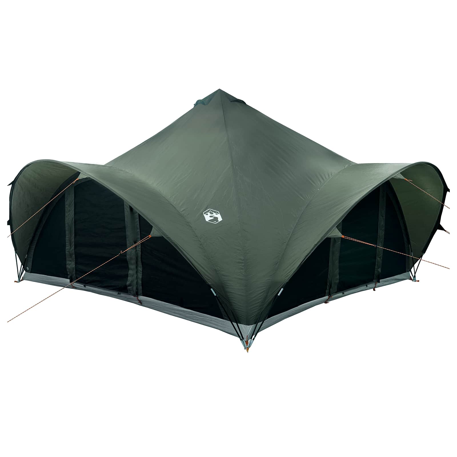Tipi Zelt mit Dach Armeegrün 18-Personen Polyester und Stahl
