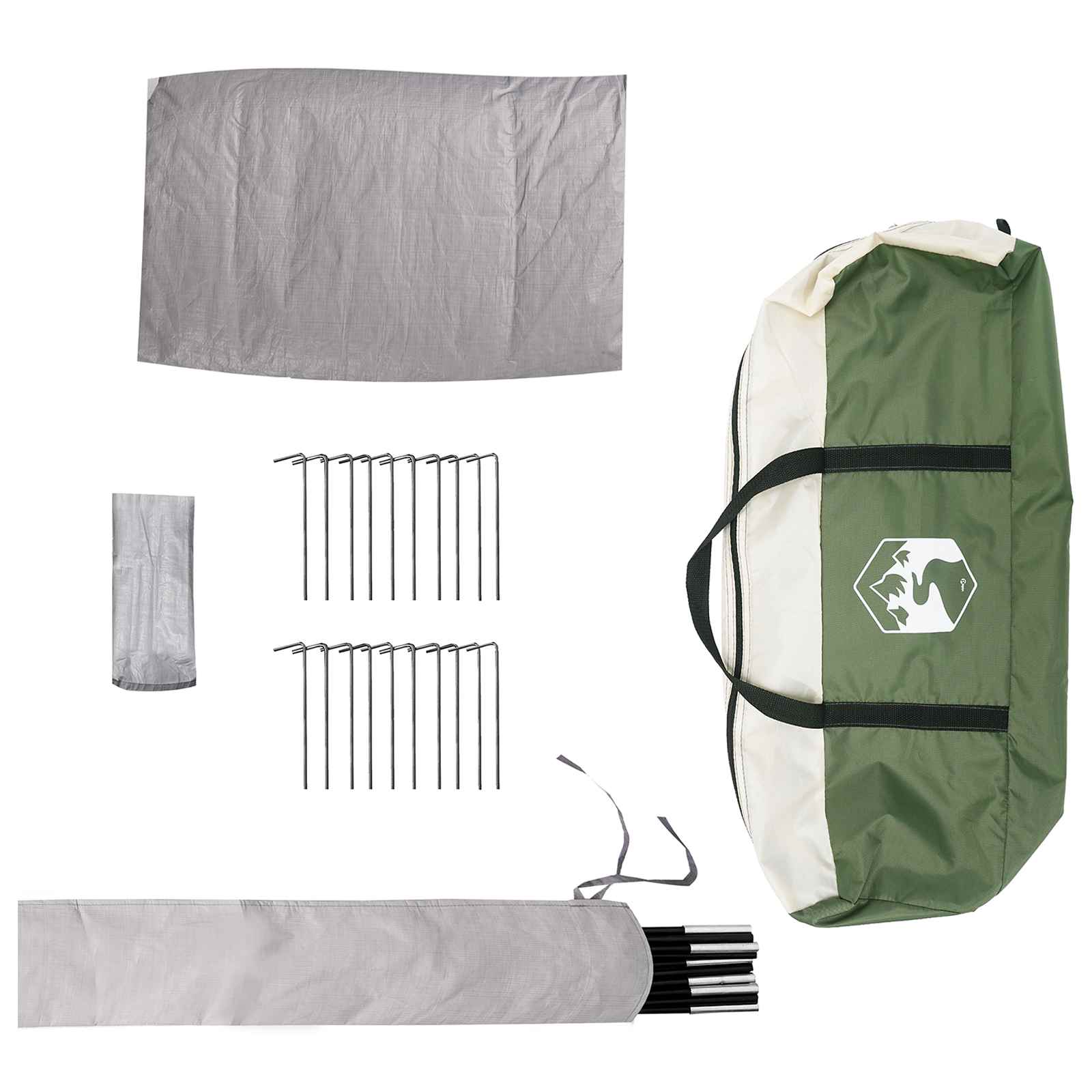 Tipi Zelt mit Dach Grün 6-Personen Polyester und Stahl