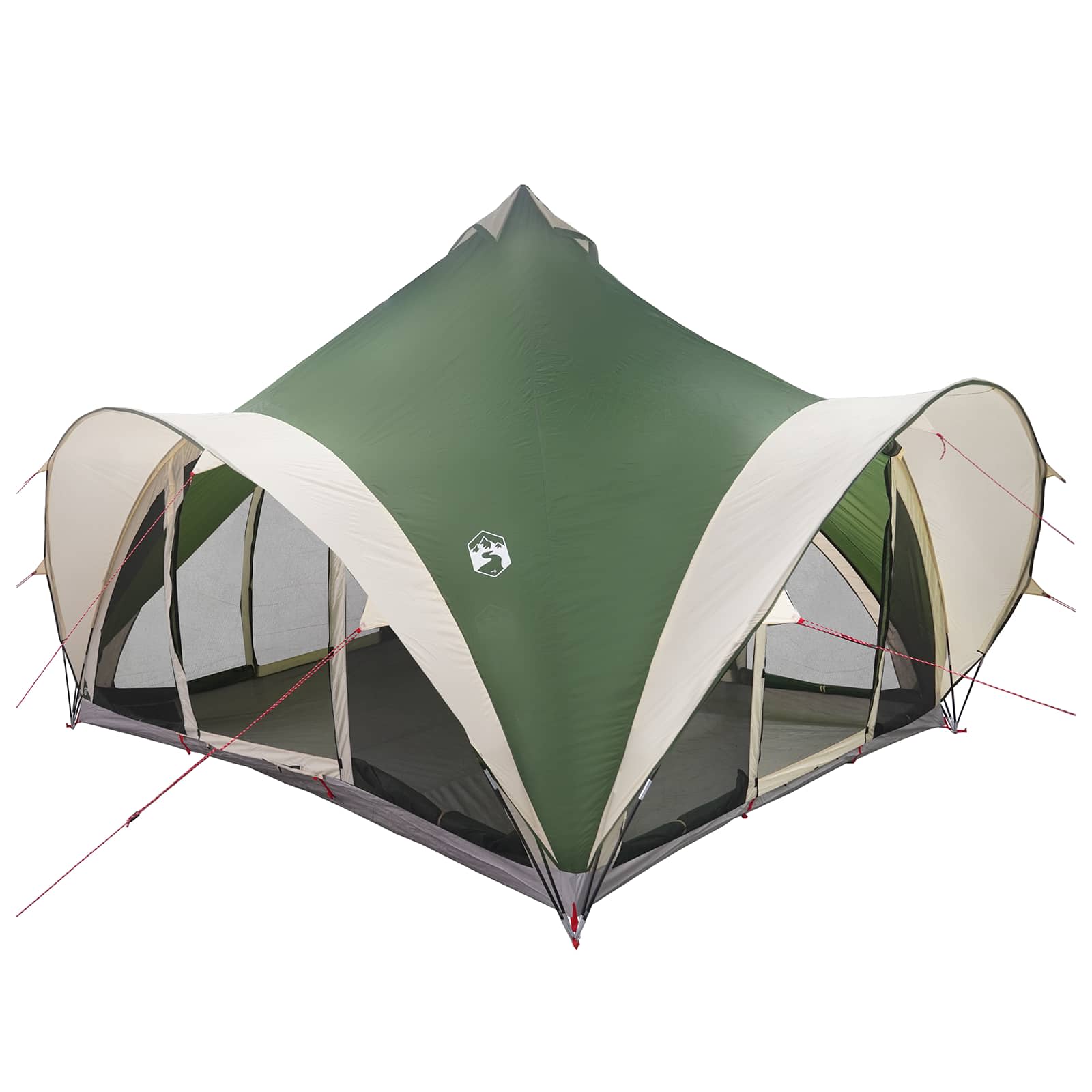 Tipi Zelt mit Dach Grün 6-Personen Polyester und Stahl