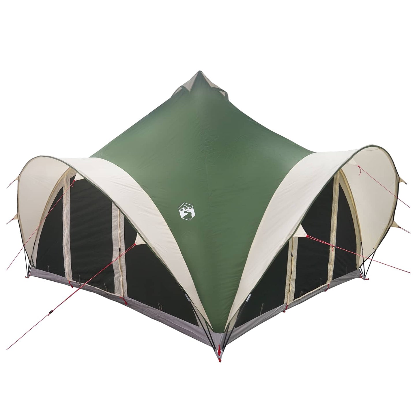Tipi Zelt mit Dach Grün 6-Personen Polyester und Stahl