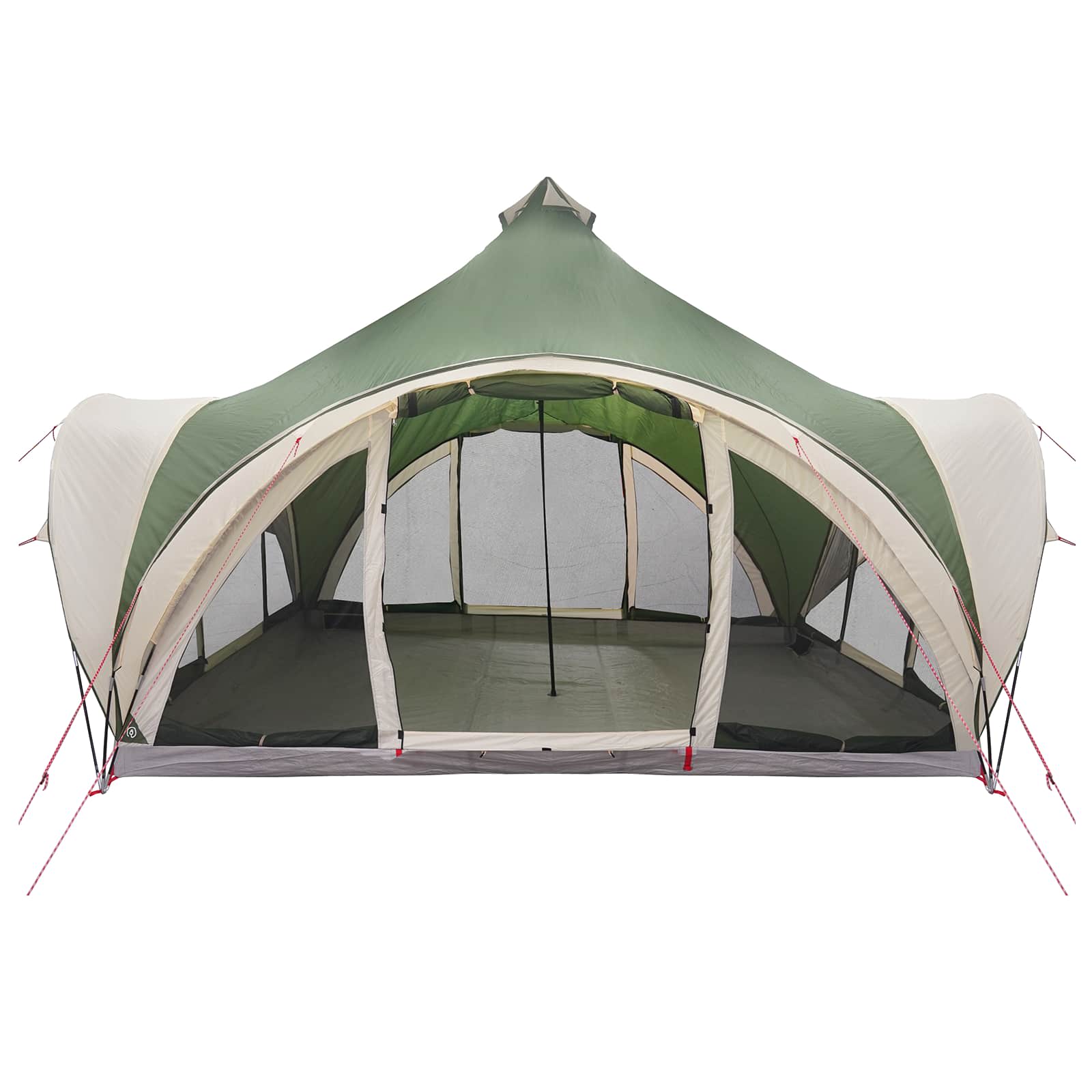 Tipi Zelt mit Dach Grün 6-Personen Polyester und Stahl