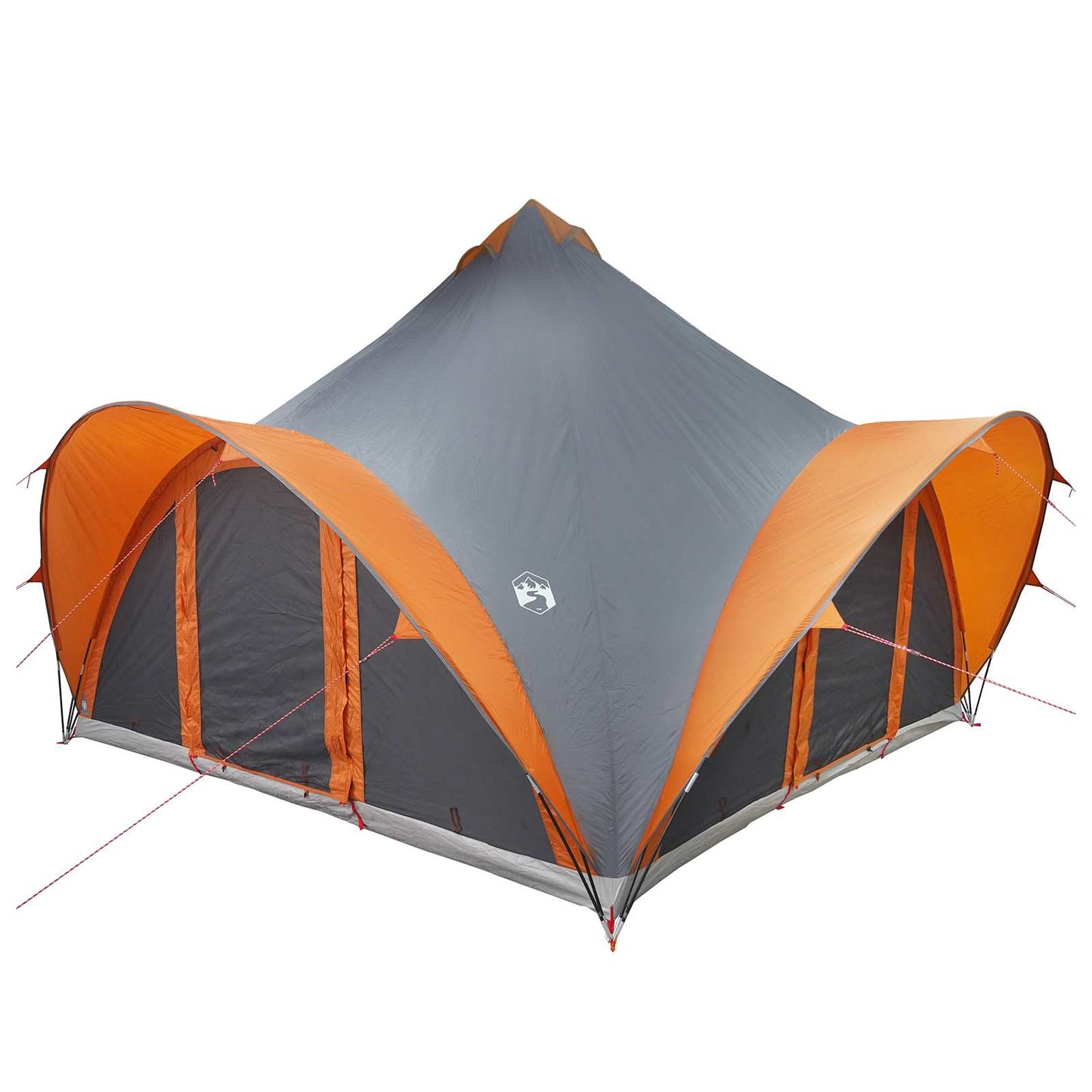 Tipi Zelt Grau und Orange 6-Personen Polyester und Stahl