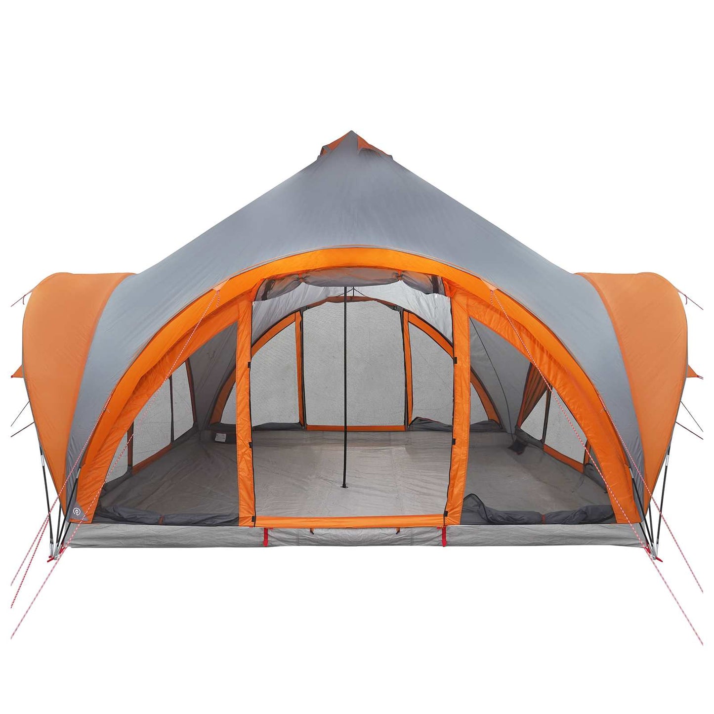 Tipi Zelt Grau und Orange 6-Personen Polyester und Stahl