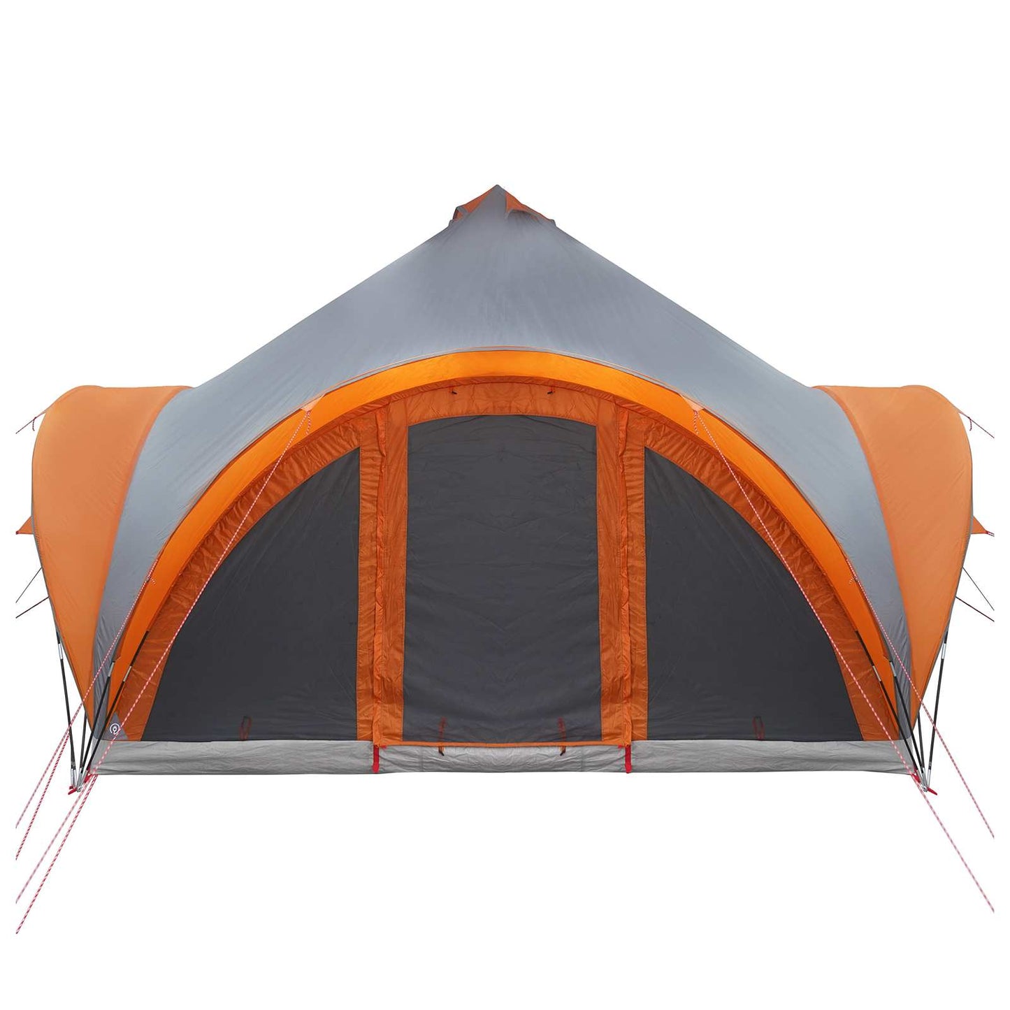 Tipi Zelt Grau und Orange 6-Personen Polyester und Stahl