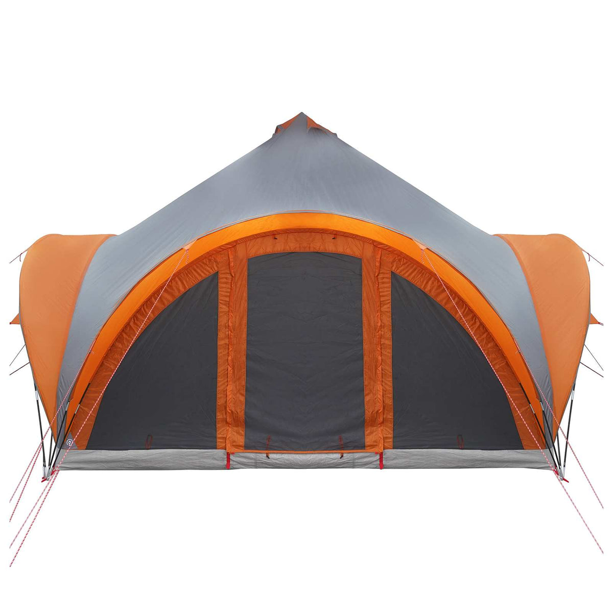 Tipi Zelt 6.0 Personen Grau und Orange Polyester und Stahl