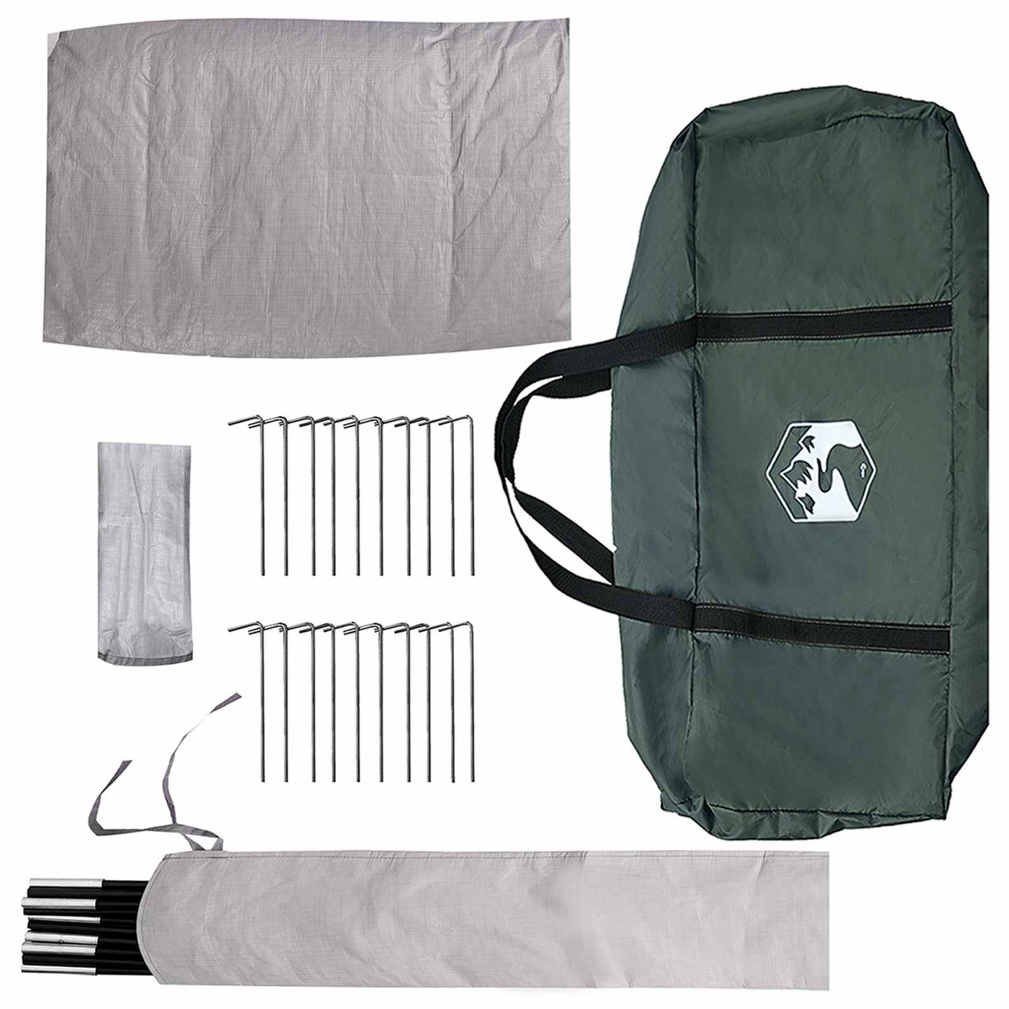 Tipi Zelt mit Dach Armeegrün 6-Personen Polyester und Stahl