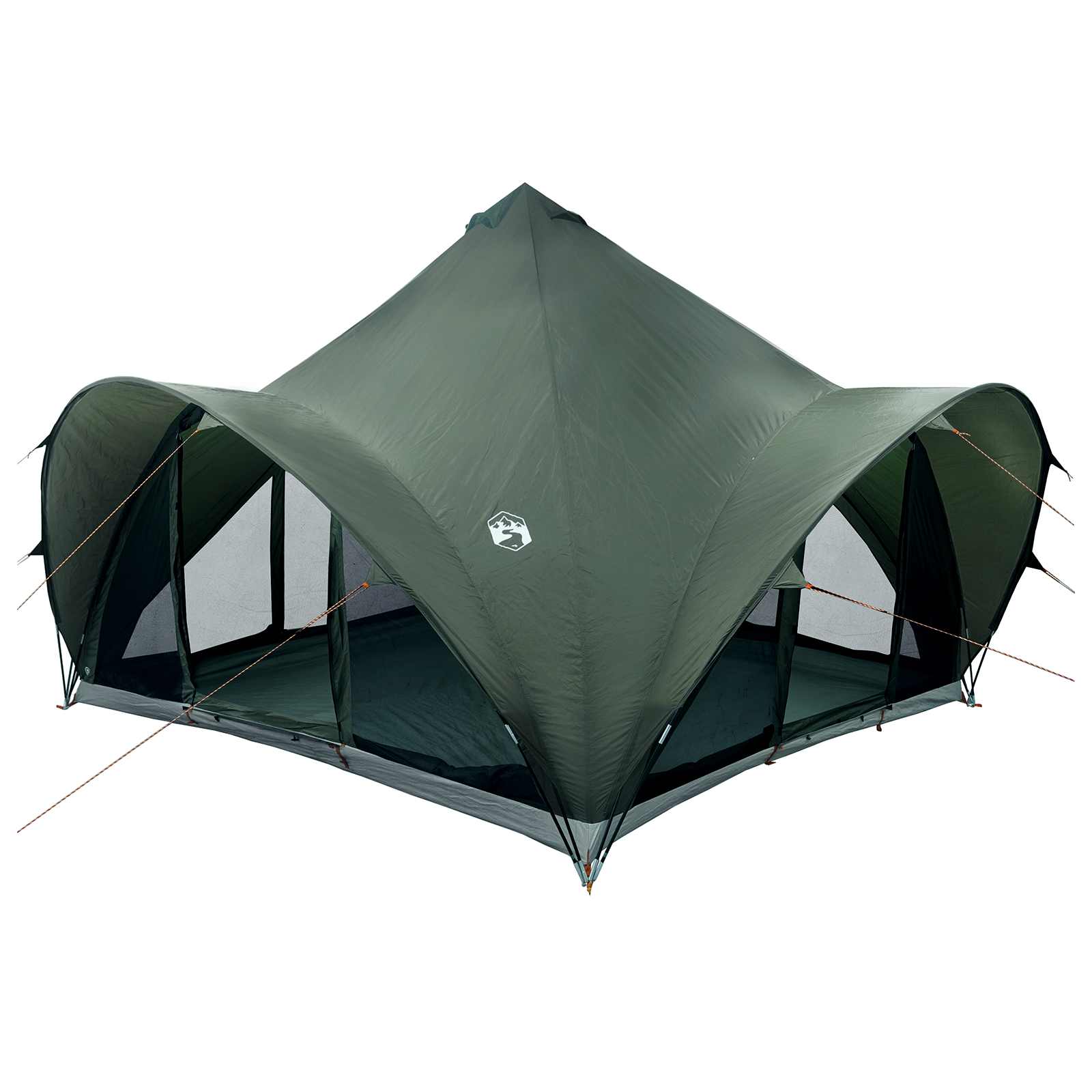 Tipi Zelt mit Dach Armeegrün 6-Personen Polyester und Stahl