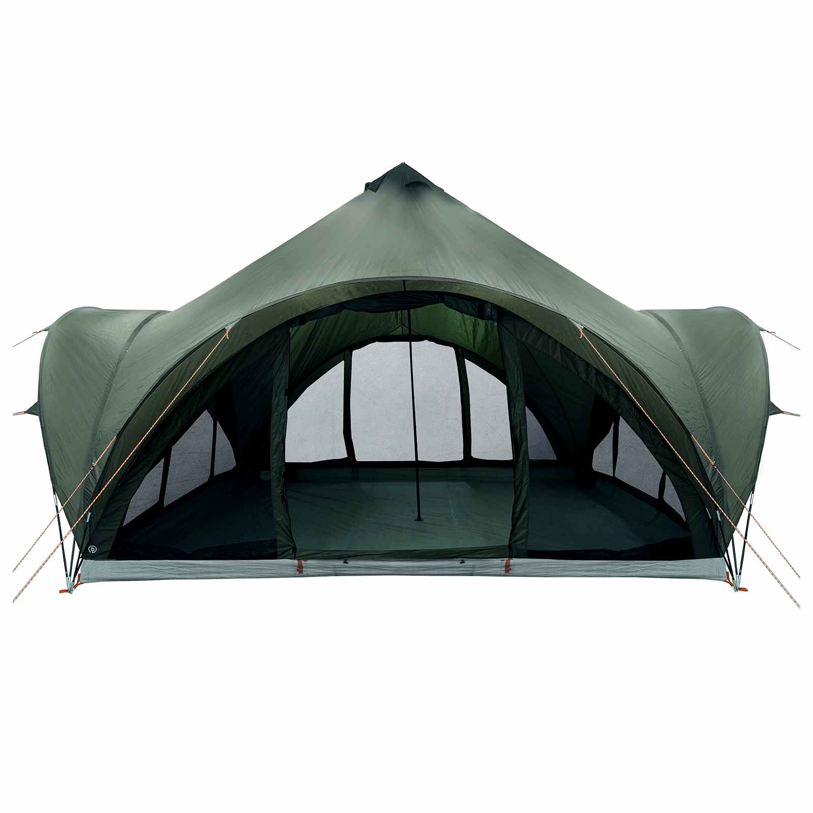 Tipi Zelt mit Dach Armeegrün 6-Personen Polyester und Stahl