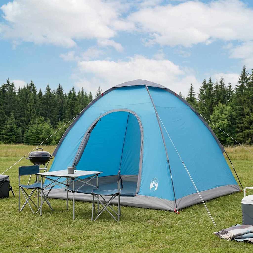 Campingzelt 2 Personen Blau 185T Polyester mit PU-Beschichtung