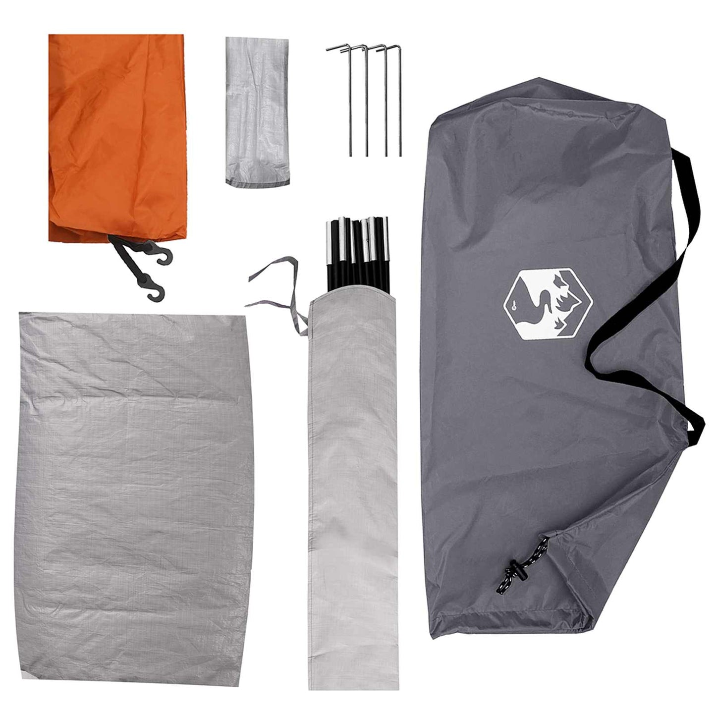 Campingzelt 2 Personen Grau und Orange